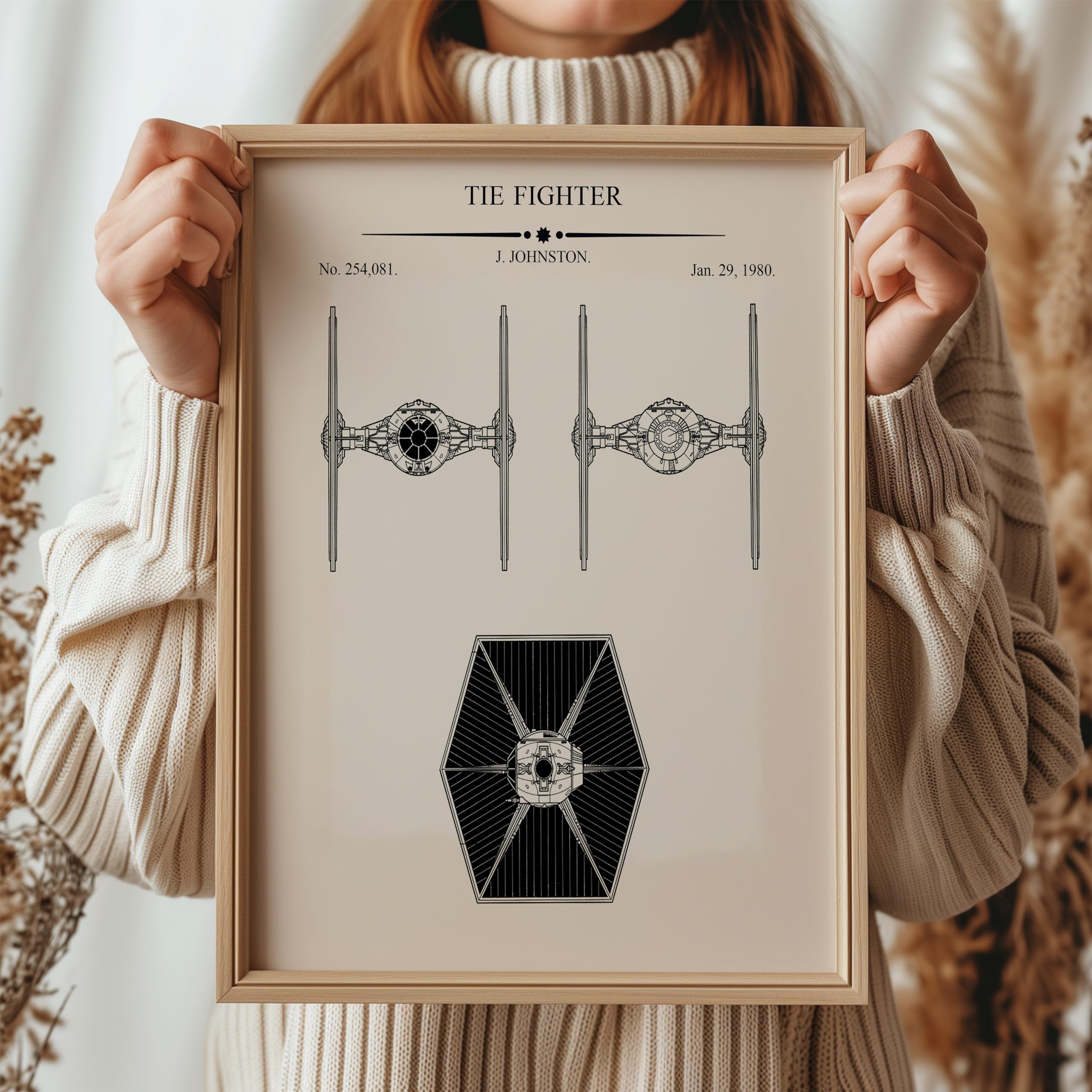 Monem Art 6-Piece Sci Fi Characters Blueprint Poster - Spaceship Patent Print - Fighter Jet & Armored Walker Art - Fantasy Print - Great Living Room or Kid's Room Decor - 8x10 UNFRAMED Wall Art - Image 6