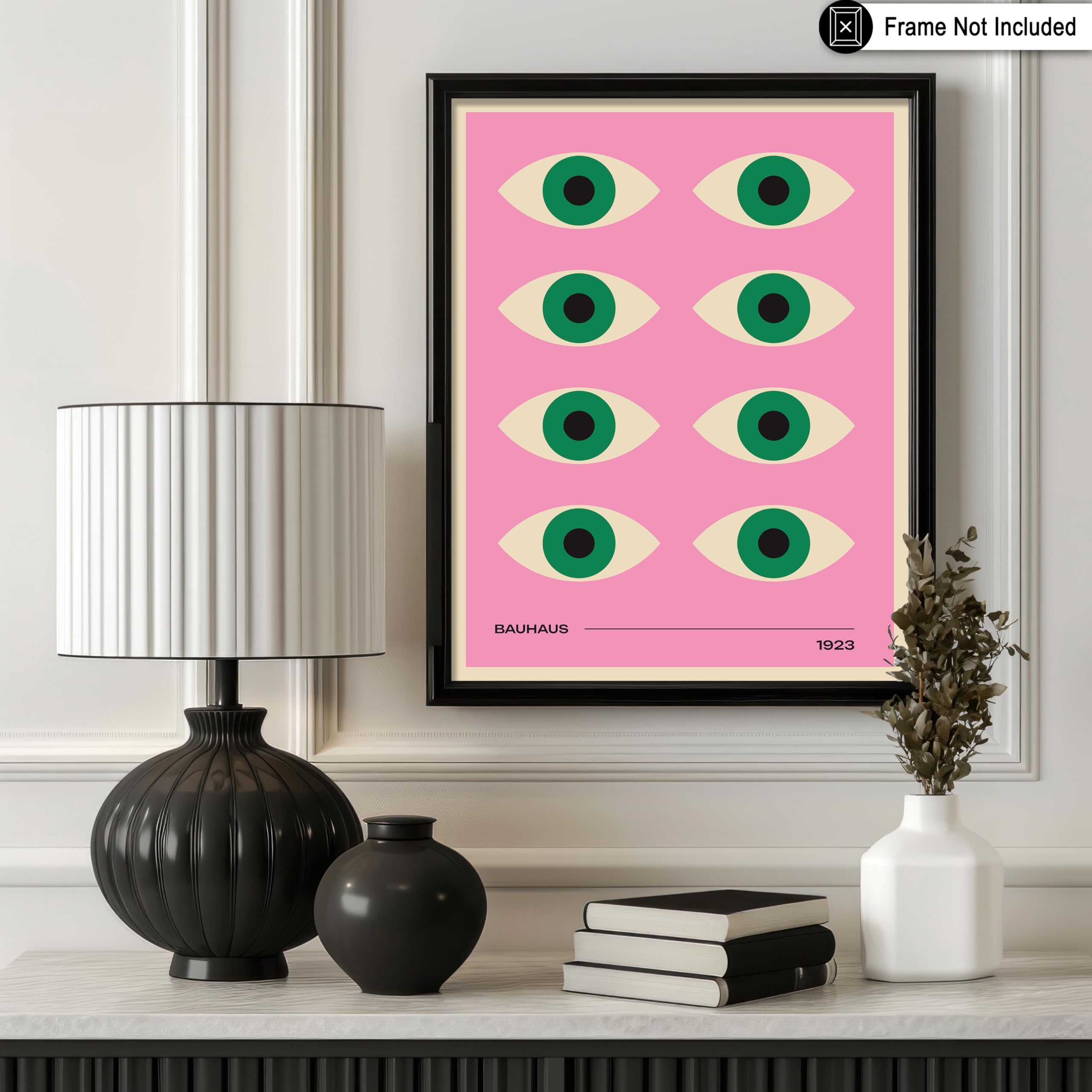 Monem Art Bauhaus Poster - Green Eyes Print - Graphic Design Art - Geometric Art - Chic Boho Art - Mid Century Modern Art - Abstract Art - Living Room or Bedroom Decor - 8x10 UNFRAMED Wall Art - Image 3