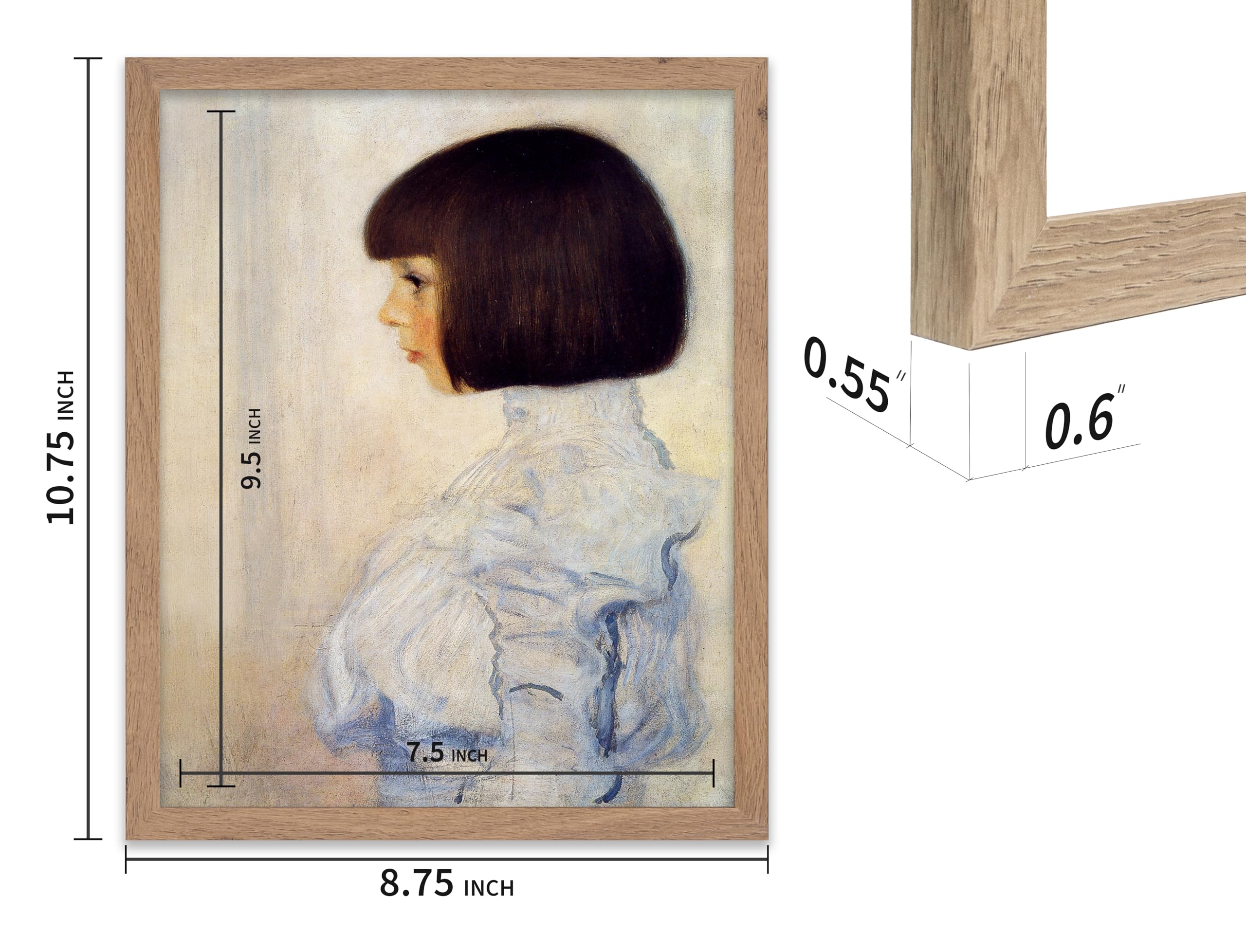 Monem Art Beige Oak Wood 8x10 Picture Frame - Modern Wood Wall Art Display - Lightweight 8x10 Frame for Art Prints, Photos, Posters - Ready-to-Hang Vertically & Horizontally - Image 3