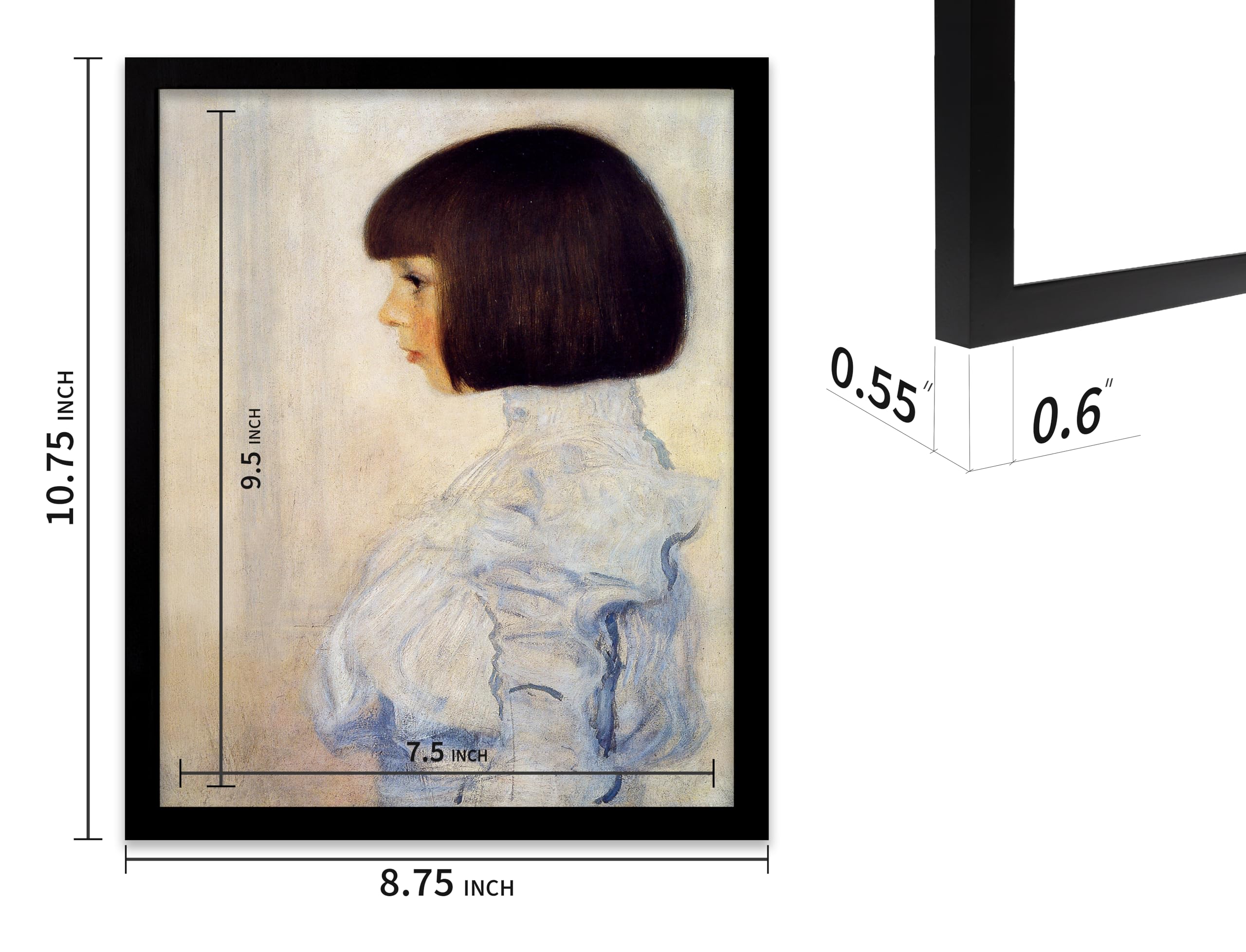 Monem Art Black Oak Wood 8x10 Picture Frame - Modern Wood Wall Art Display - Lightweight 8x10 Frame for Art Prints, Photos, Posters - Ready-to-Hang Vertically & Horizontally - Image 3