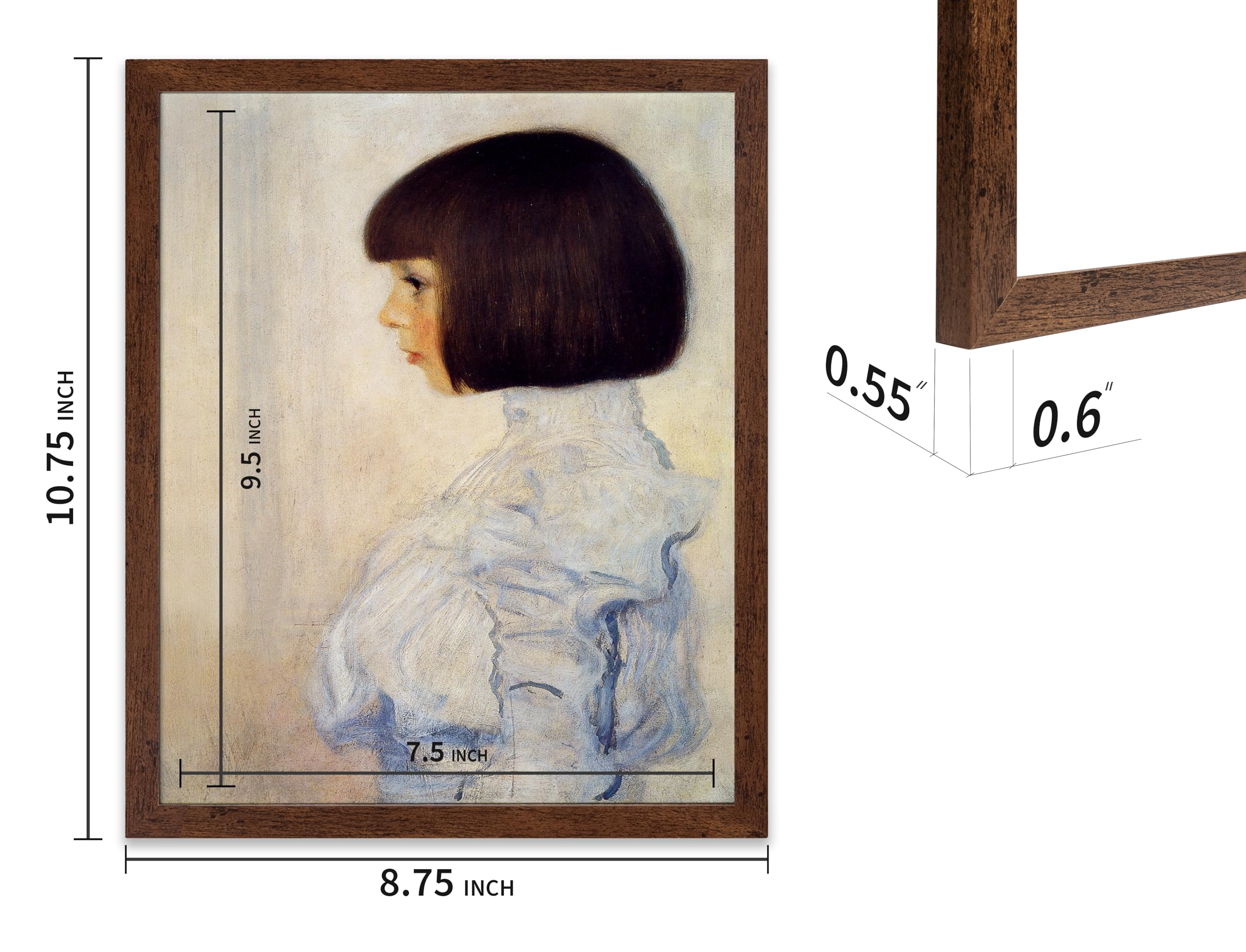 Monem Art Brown Oak Wood 8x10 Picture Frame - Modern Wood Wall Art Display - Lightweight 8x10 Frame for Art Prints, Photos, Posters - Ready-to-Hang Vertically & Horizontally - Image 3