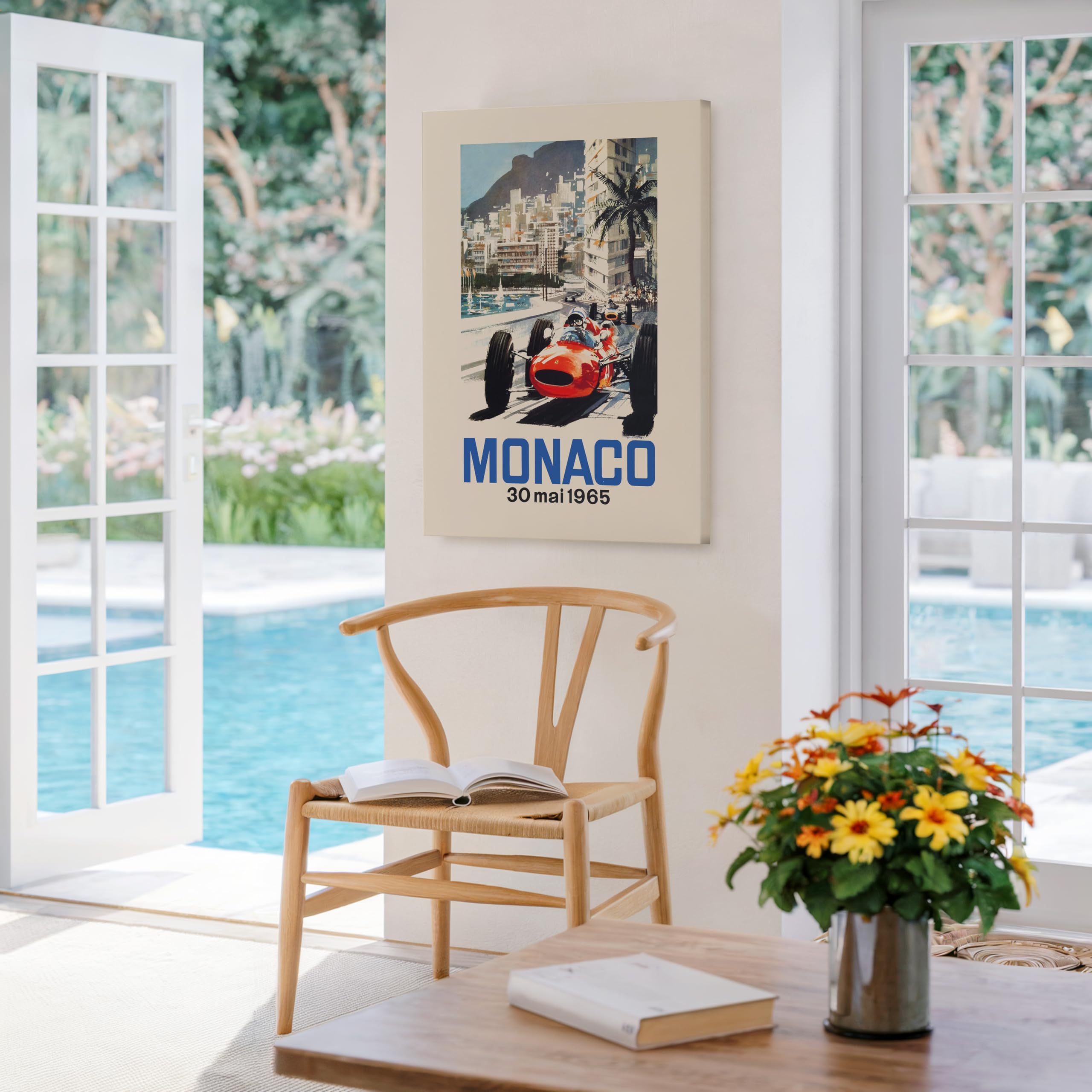 Monem Art Car Racing Canvas - Retro 23rd Monaco Print - Race Car Art - Gift for Men, Women, Car Enthusiast - Decor for Bedroom, Ocean or Beach House - Available in 8x10 to 30x40 - Image 5