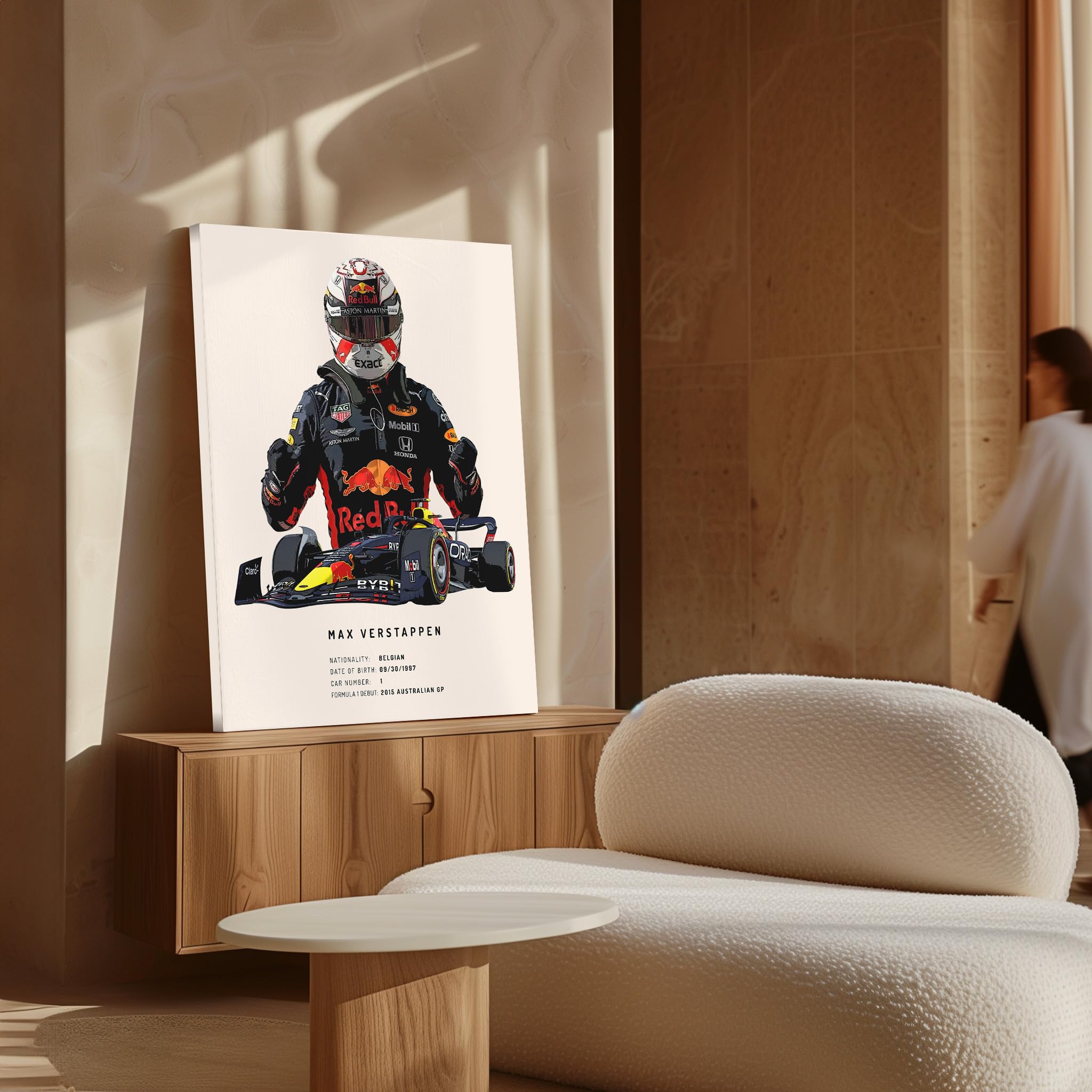 Monem Art Car Racing Driver Canvas - Race Car Print - Sports Art - Gift for Men, Women & Car Enthusiast - Minimal Art - Decor for Office, Dorm or Garage - Available in 8x10 to 30x40 - Image 4