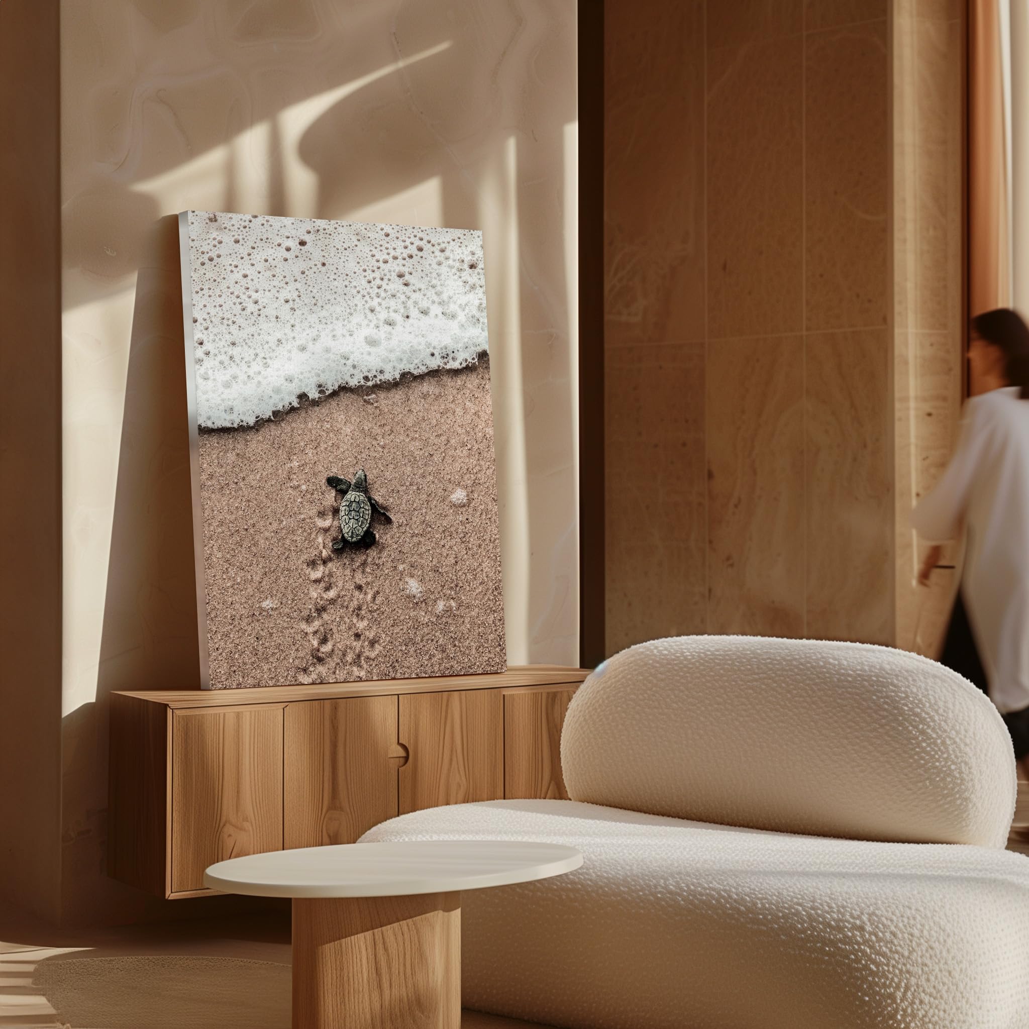 Monem Art Crawling Baby Sea Turtle Canvas - Hatchling Print - Ocean Animal Art - Seashore Photography - Sand Art - Ocean or Beach House Coastal Wall Decor - Available in 8x10" to 30x40" - Image 4