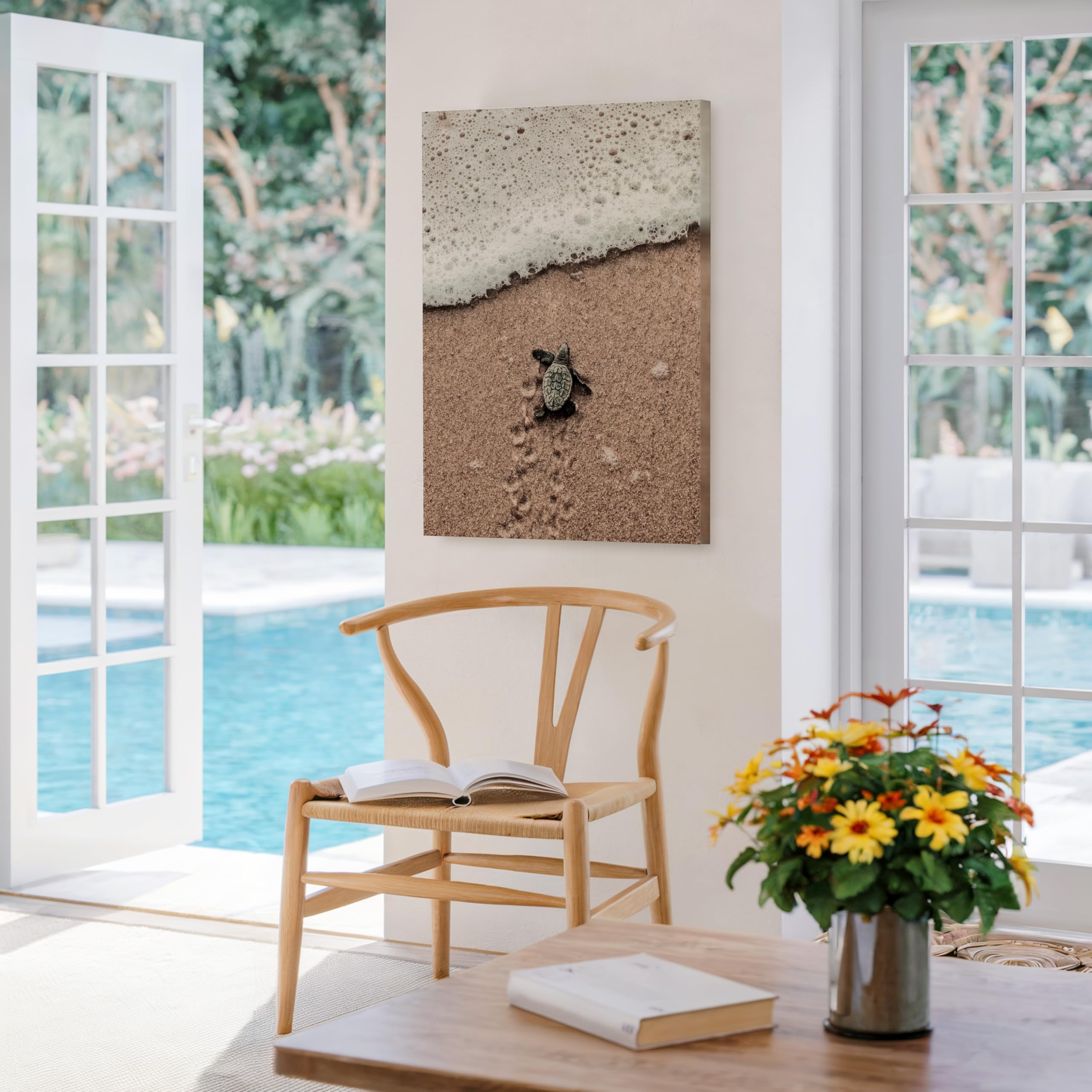 Monem Art Crawling Baby Sea Turtle Canvas - Hatchling Print - Ocean Animal Art - Seashore Photography - Sand Art - Ocean or Beach House Coastal Wall Decor - Available in 8x10" to 30x40" - Image 5