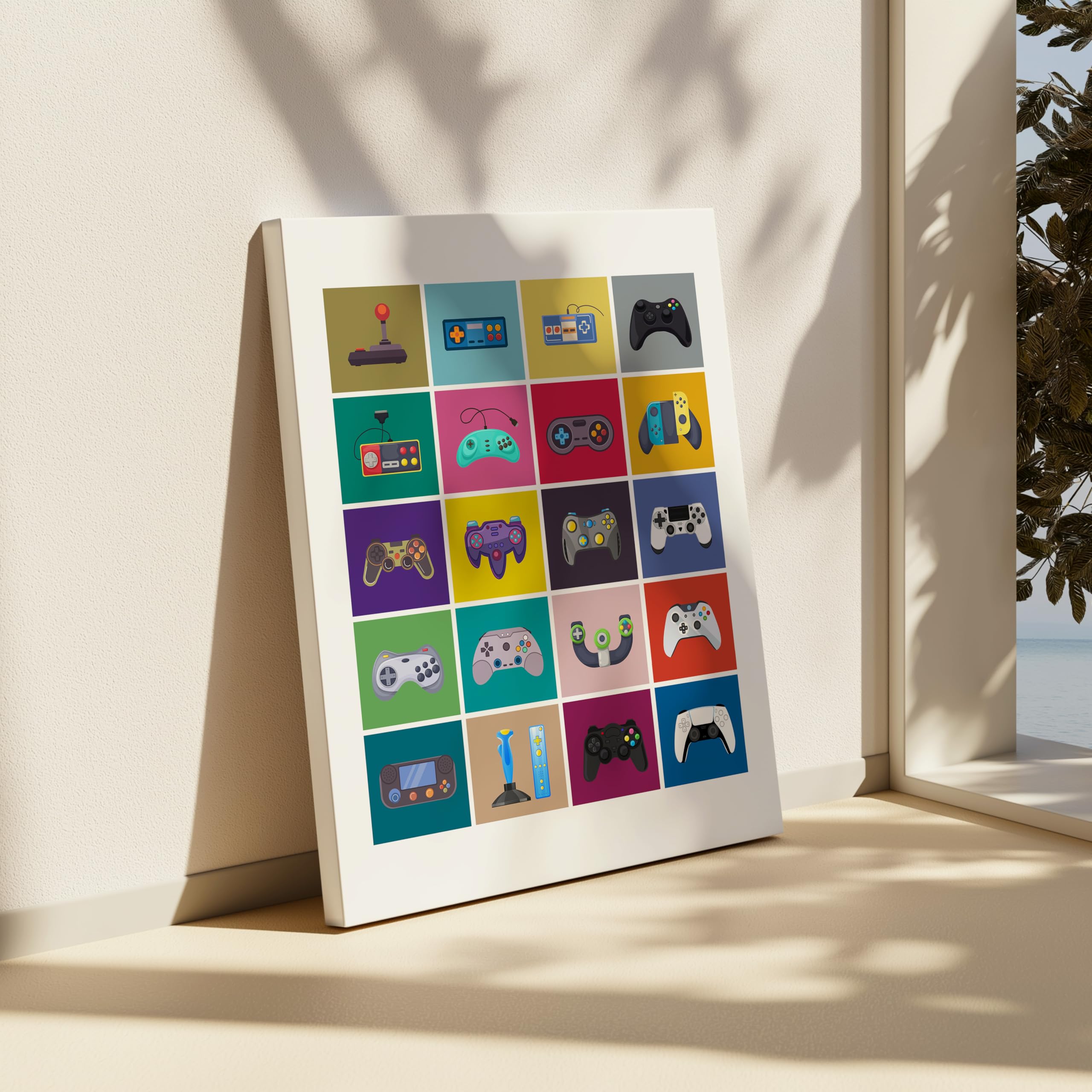 Monem Art Gaming Canvas - Video Game Controller Evolution Print - Geeky Art - Retro Consoles & Controllers Wall Design - Pop Art Game Room or Boy's Bedroom Decor - Available in 8x10 to 30x40 - Image 6