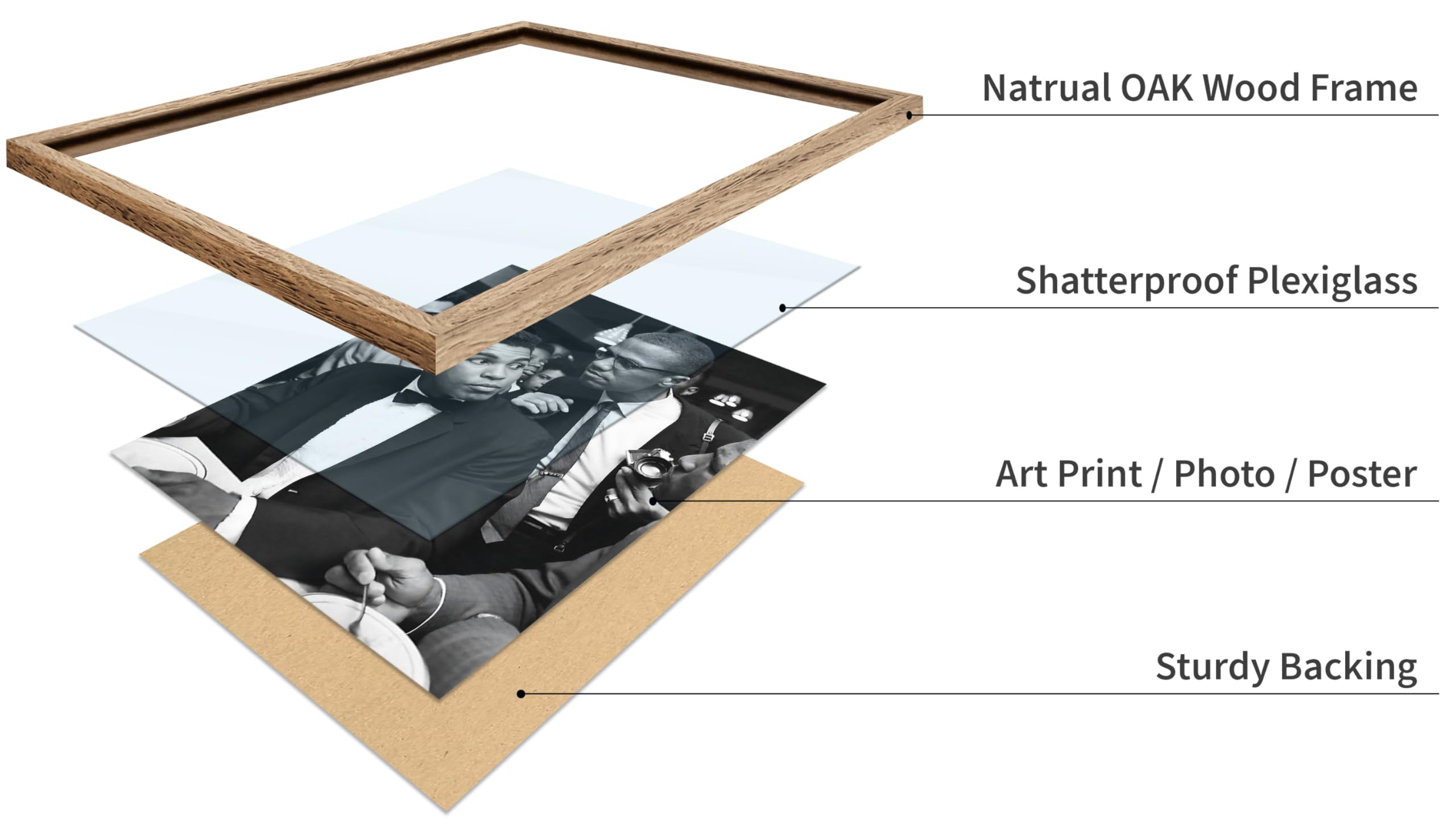 Monem Art Legendary Meeting Print - Minister Poster - Professional Boxer Art - Black and White Sports Design - Modern Gym or Living Room Decor - 8x10 Beige Framed - Image 4