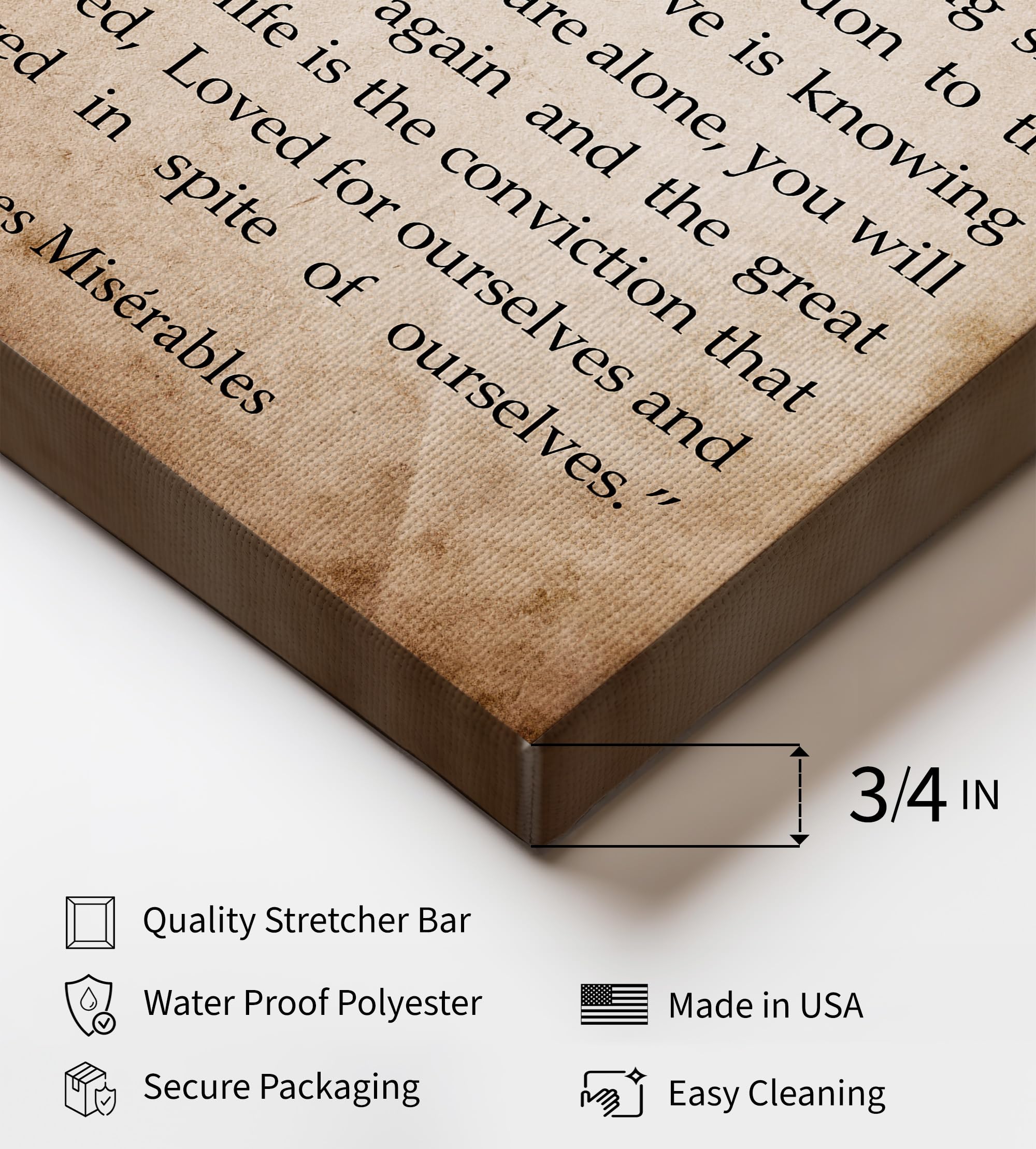 Monem Art Les Miserables Canvas - Victor Hugo Print - Motivational Quote Art - Les Miserables Book Art - Literary Gift for Him, Her - Wall Decor for Bedroom, Living Room - Available in 8x10" to 30x40" - Image 3