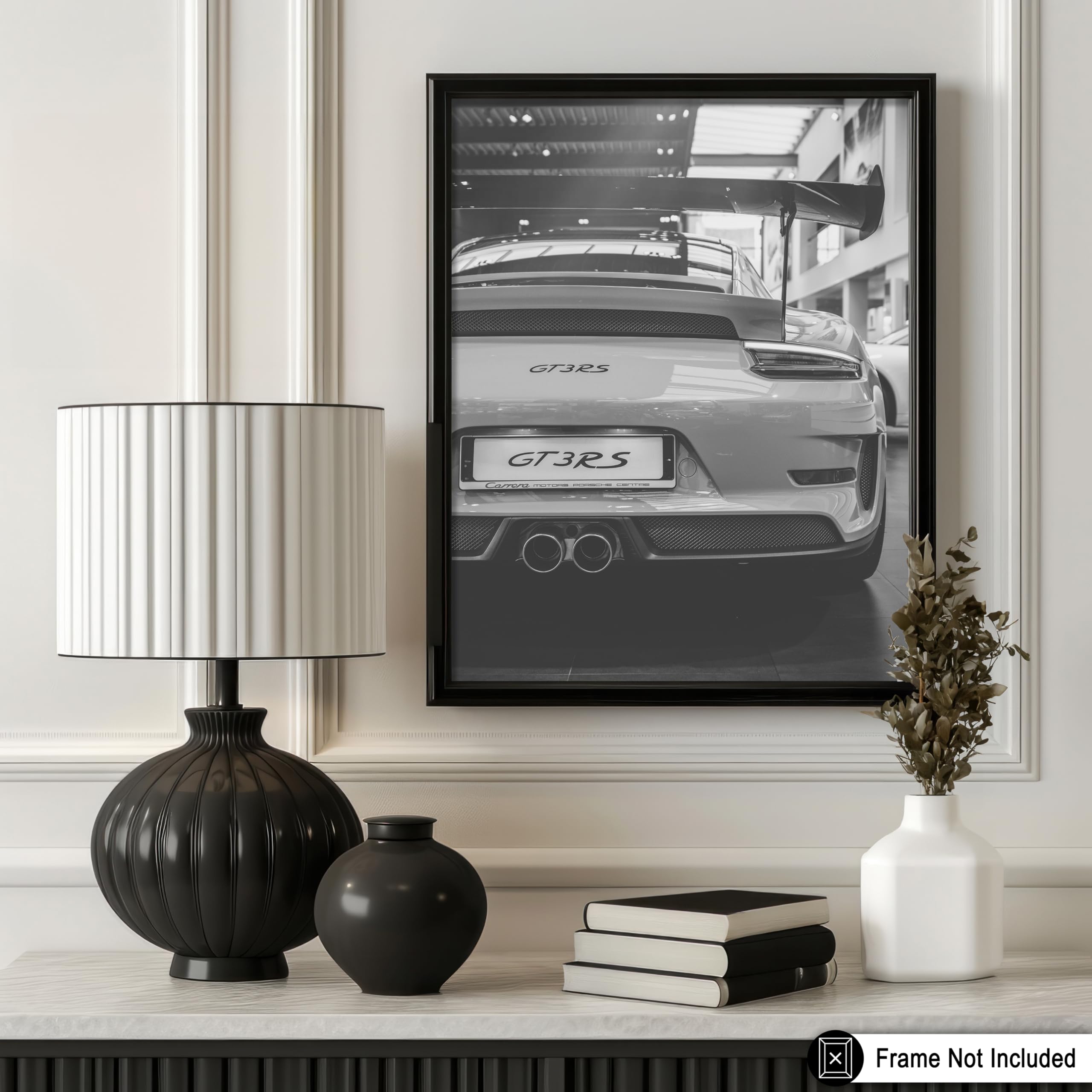 Monem Art Luxury Car Print - Automobile Design - Black and White Photography - Car Enthusiast Transportation Illustration - Great Garage or Bedroom Decor - 8x10 UNFRAMED Wall Decor - Image 3