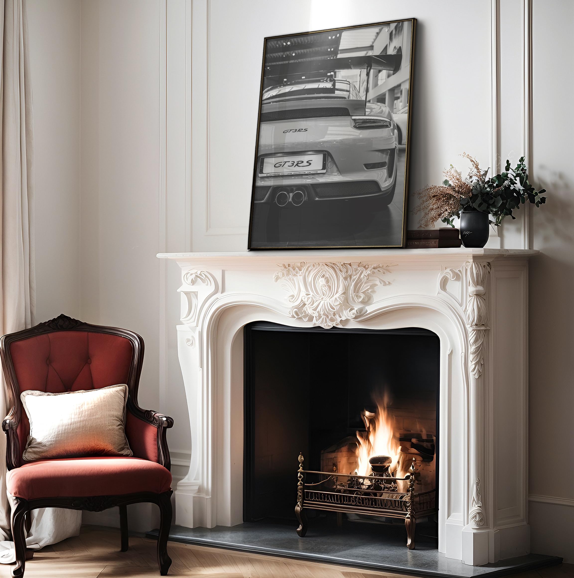 Monem Art Luxury Car Print - Automobile Design - Black and White Photography - Car Enthusiast Transportation Illustration - Great Garage or Bedroom Decor - 8x10 UNFRAMED Wall Decor - Image 4