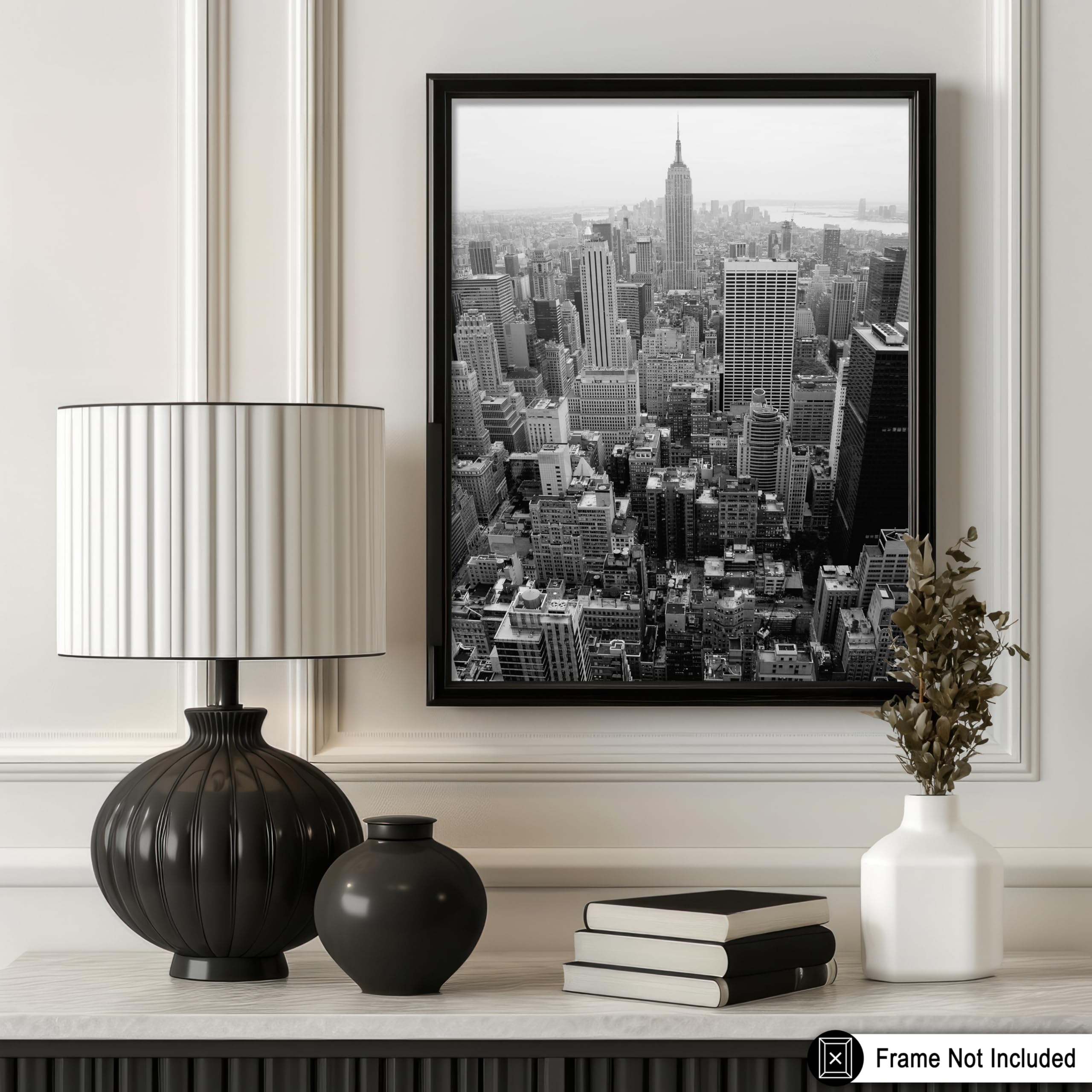 Monem Art Manhattan Print - New York City Poster - Black & White Photography Art - New York Skyline Art - NYC Wall Design - Living Room or Bedroom Wall Decor - 8x10 UNFRAMED Wall Art - Image 3