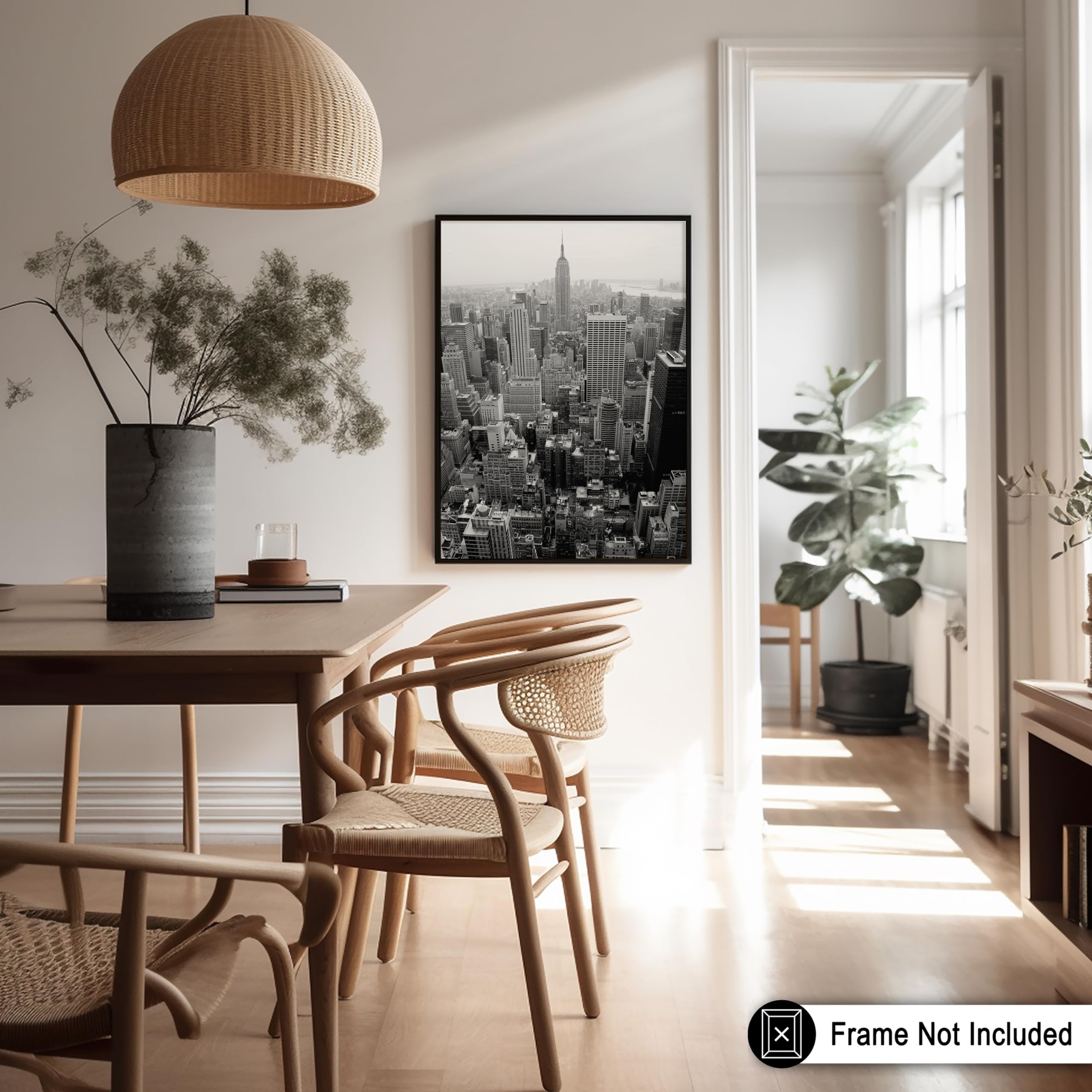 Monem Art Manhattan Print - New York City Poster - Black & White Photography Art - New York Skyline Art - NYC Wall Design - Living Room or Bedroom Wall Decor - 8x10 UNFRAMED Wall Art - Image 5