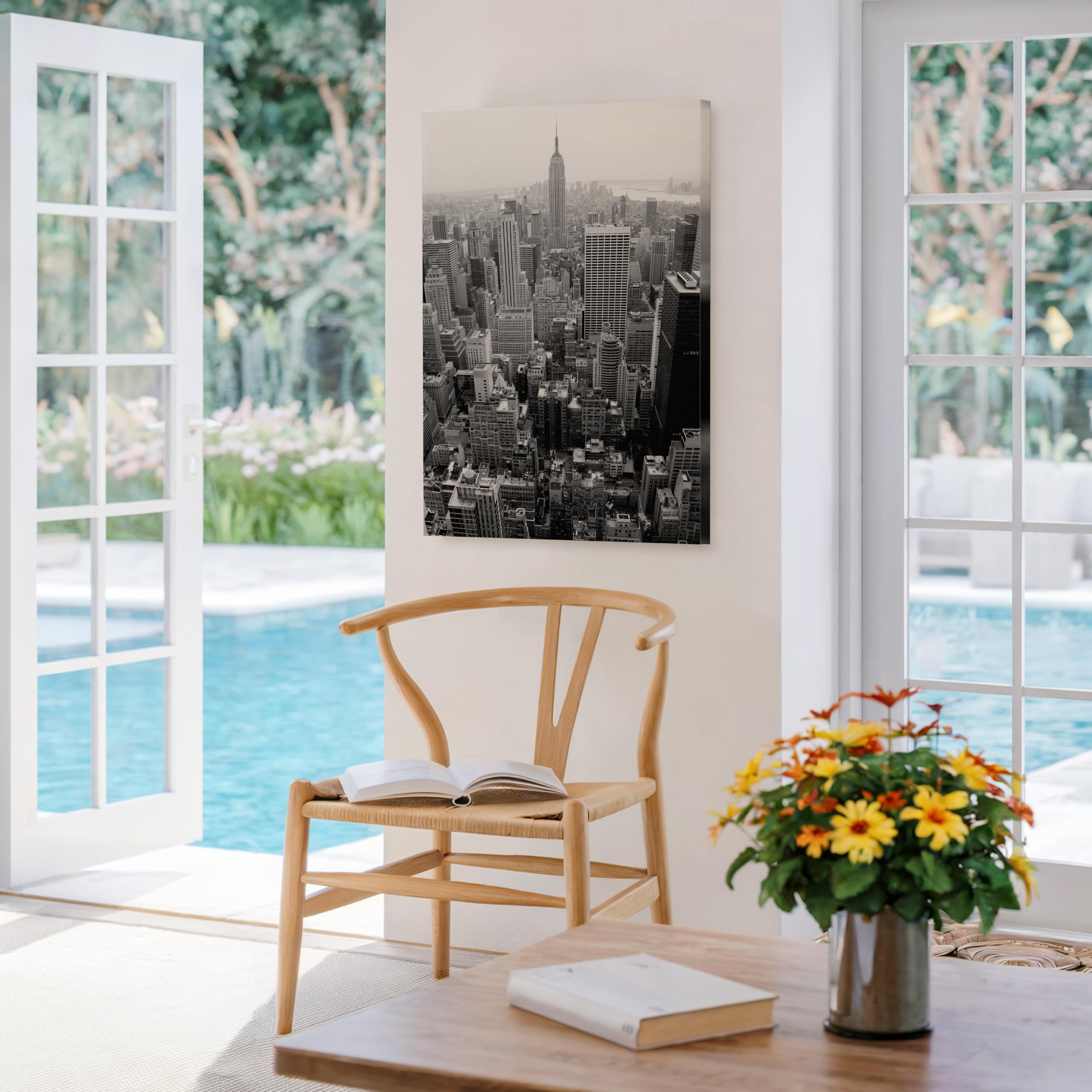 Monem Art New York City Canvas - Manhattan Print - New York Skyline Art - Black & White Photography - NYC Wall Design - Living Room or Bedroom Wall Decor - Available in 8x10" to 30x40" - Image 5