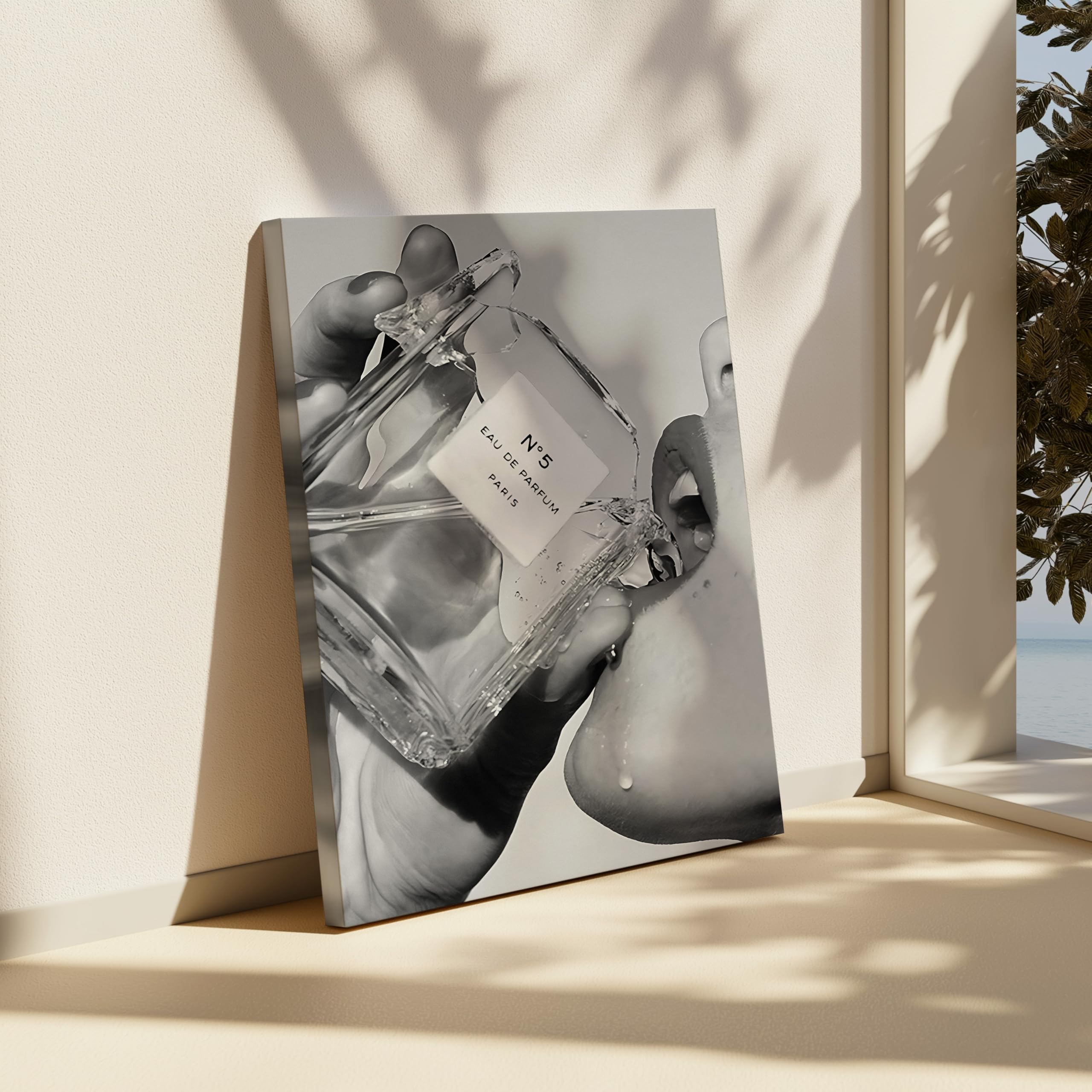 Monem Art Perfume Canvas - Drinking Perfume Print - Luxury Brand Art - Black and White Photography Wall Design - Girly Fashion Art - Girl's Room or Office Decor - Available in 8x10 to 30x40 - Image 5