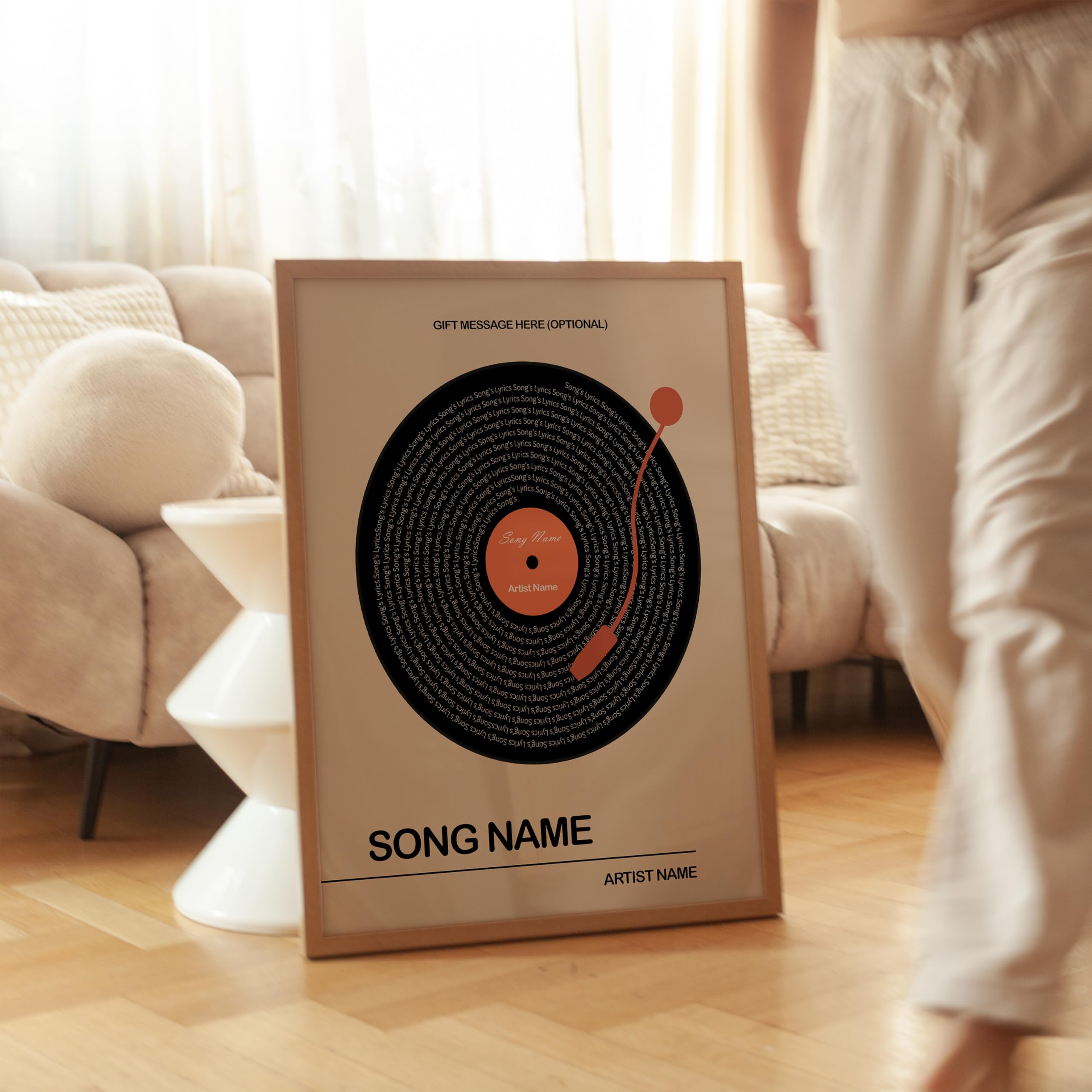 Monem Art Personalized Music Print, Customized Vinyl Song Lyrics Poster and Canvas, Modern Art, Gift for Couples, Available in 8x10" to 30x40" - Image 3