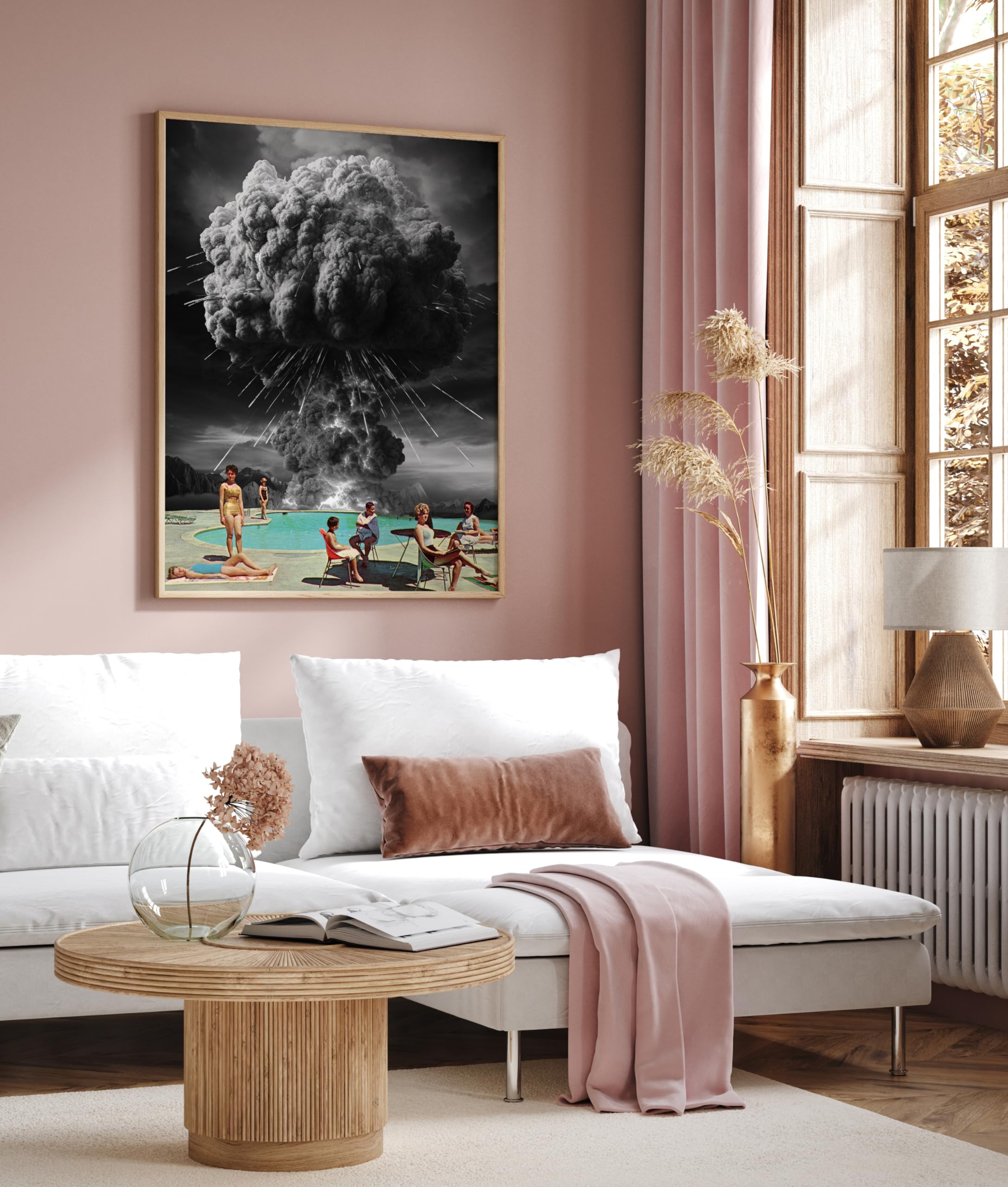 Monem Art Pool Party Poster - Retro Atomic Bomb Print - Collage Art - Trippy & Surreal Artwork - Armageddon Design - End of the World Graphic - Office or Living Room Decor - 8x10 UNFRAMED - Image 6