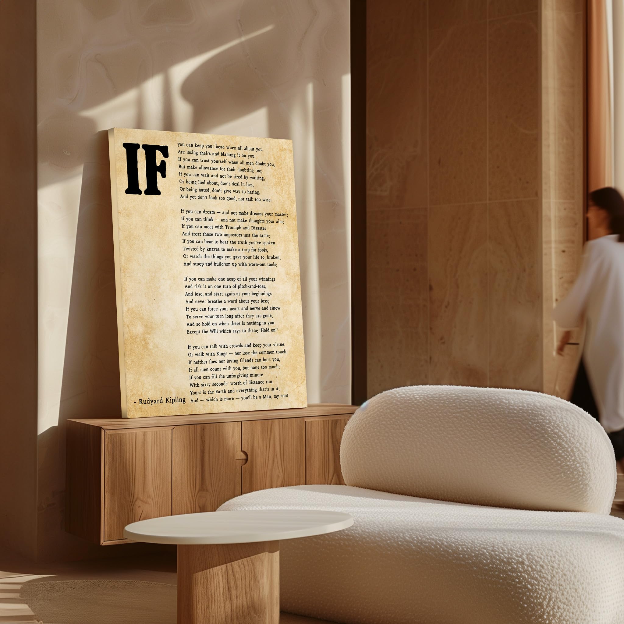 Monem Art Rudyard Kipling Canvas - IF Poem Print - Motivational Quote Art - Literature Gift for Men, Women - Poetry Art - Inspiring Decor for Living Room, Office - Available in 8x10" to 30x40" - Image 4