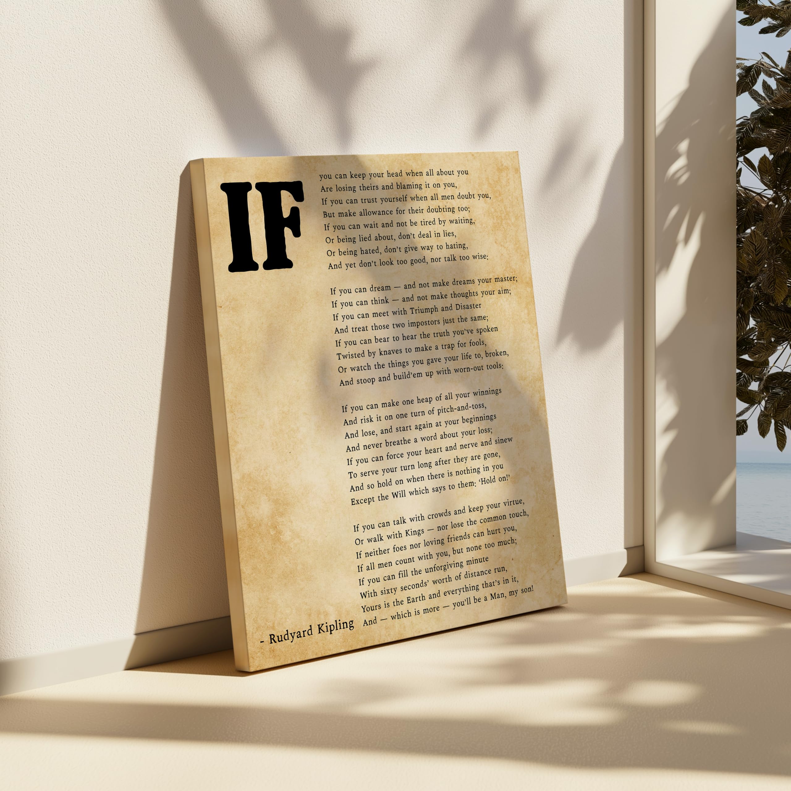 Monem Art Rudyard Kipling Canvas - IF Poem Print - Motivational Quote Art - Literature Gift for Men, Women - Poetry Art - Inspiring Decor for Living Room, Office - Available in 8x10" to 30x40" - Image 6