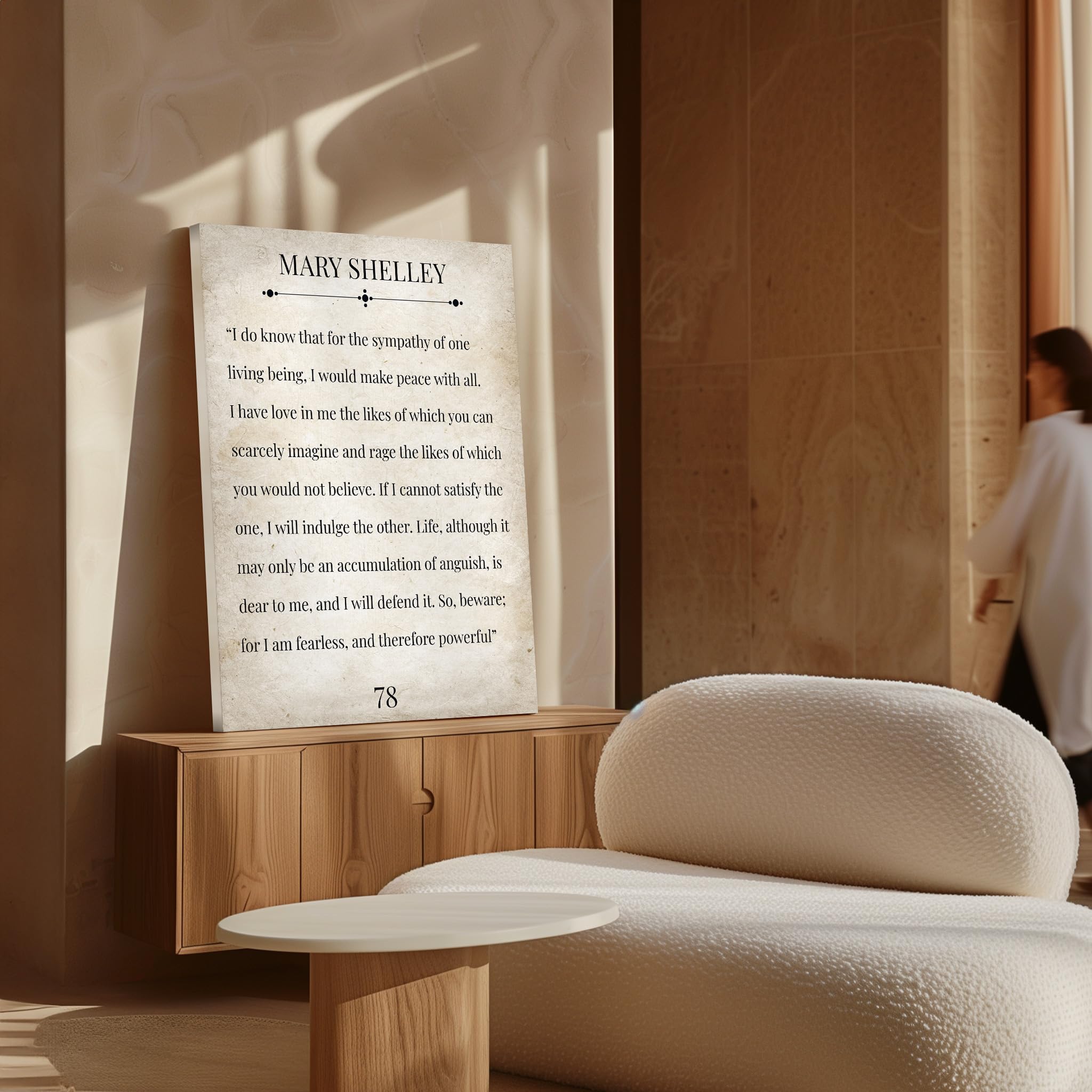 Monem Art Studio Frankenstein Canvas - Mary Shelley Print - Book Quote Art - Inspiring Gift for Him, Her - Motivational Art - Typography Decor for Home, Office - Available in 8x10" to 30x40" - Image 4