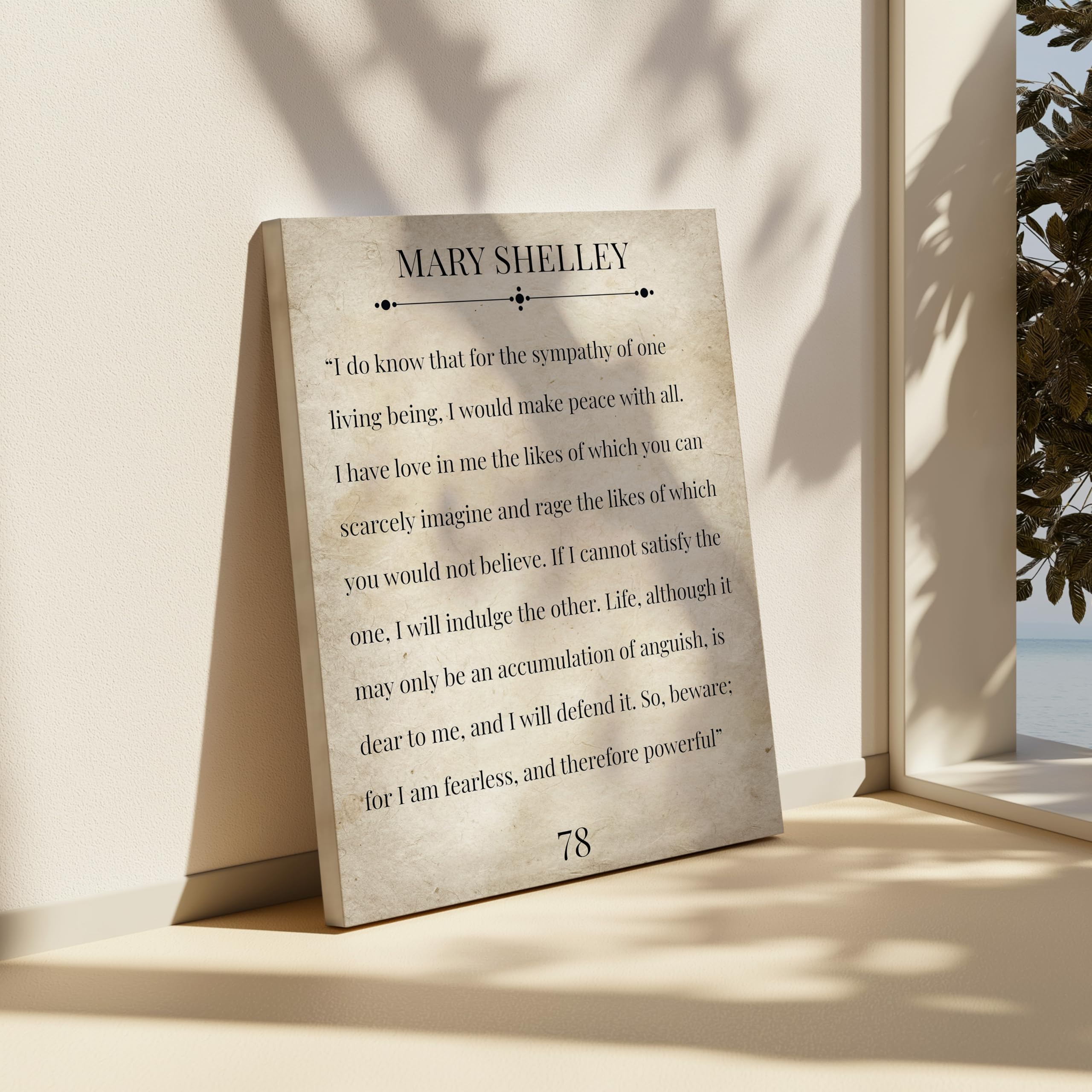 Monem Art Studio Frankenstein Canvas - Mary Shelley Print - Book Quote Art - Inspiring Gift for Him, Her - Motivational Art - Typography Decor for Home, Office - Available in 8x10" to 30x40" - Image 6