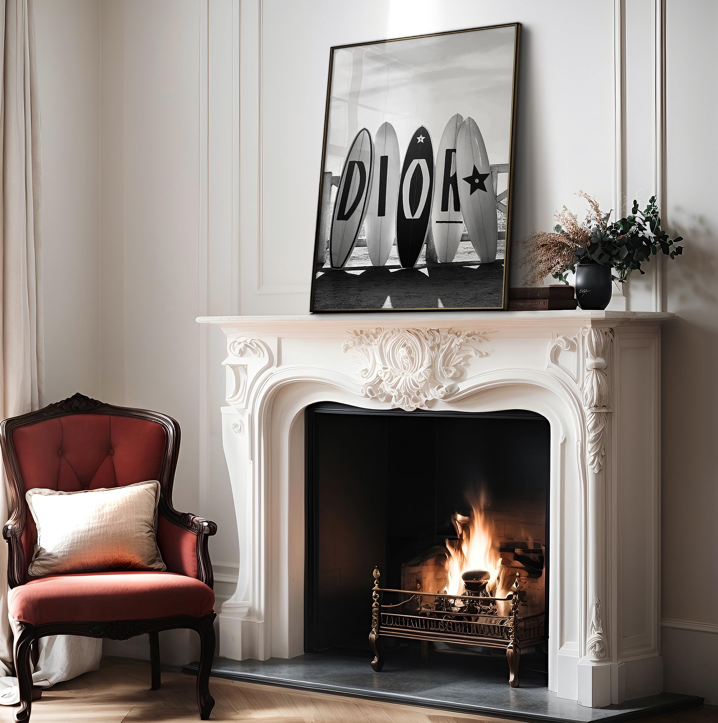 Monem Art Surfboards - Fashion Surfboard Print - Beach and Luxury Brand Art - Photography - Black and White - Bedroom or Beach House Decor - 8x10 UNFRAMED Wall Art - Image 4