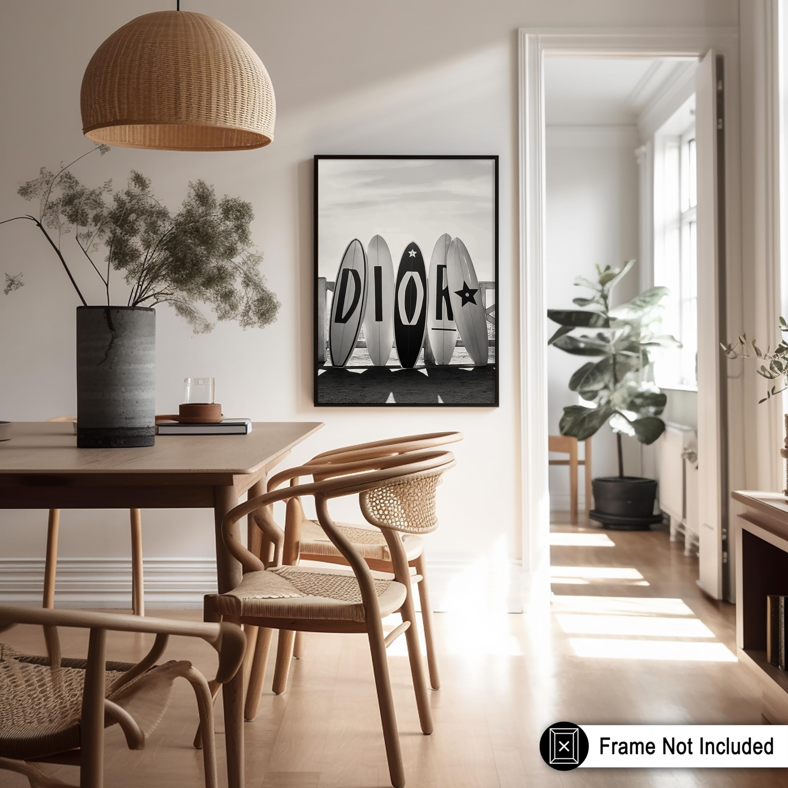 Monem Art Surfboards - Fashion Surfboard Print - Beach and Luxury Brand Art - Photography - Black and White - Bedroom or Beach House Decor - 8x10 UNFRAMED Wall Art - Image 5