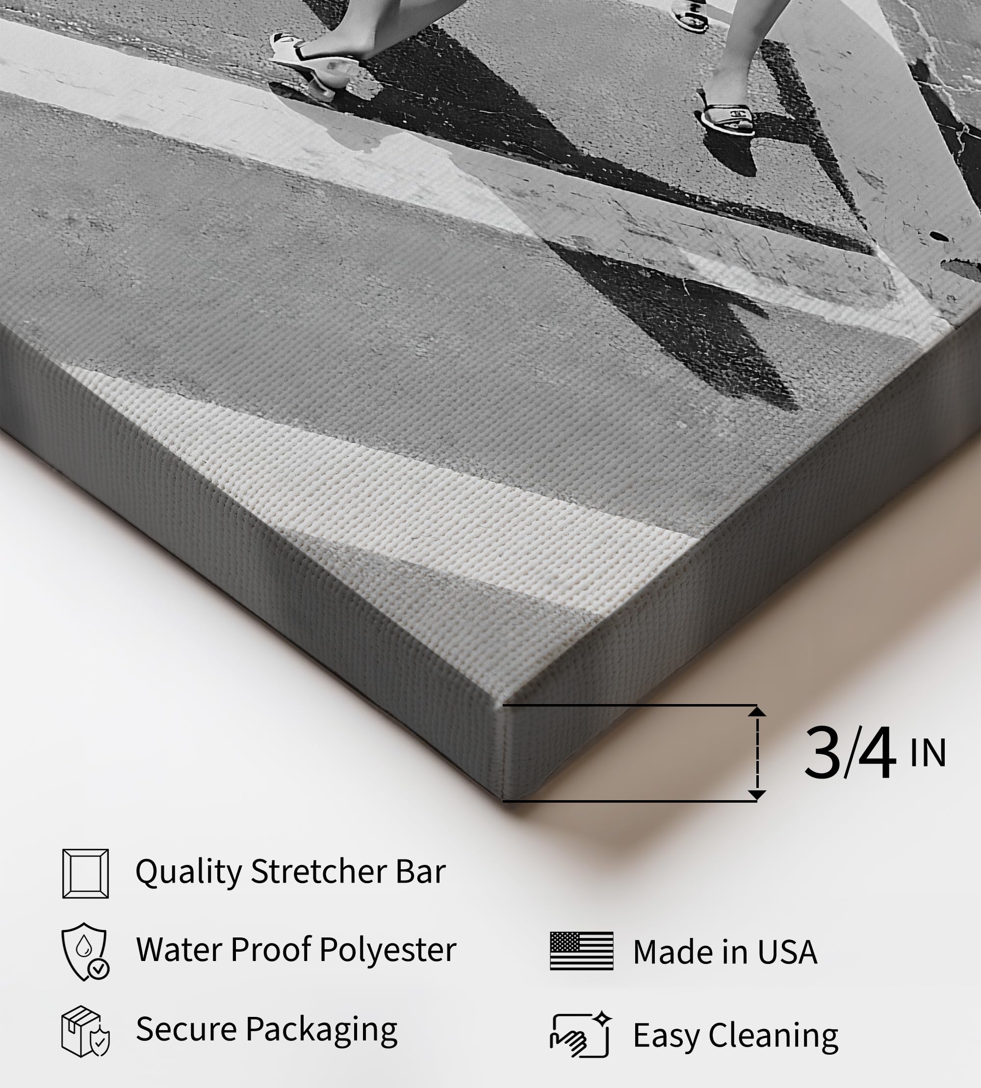 Monem Art Surfer Girls Canvas - Pedestrian Crossing Print - Surfboard & Surfing Art - Black and White Photography - Fashion Art - Ocean or Beach House Wall Decor - Available in 8x10 to 30x40 - Image 3