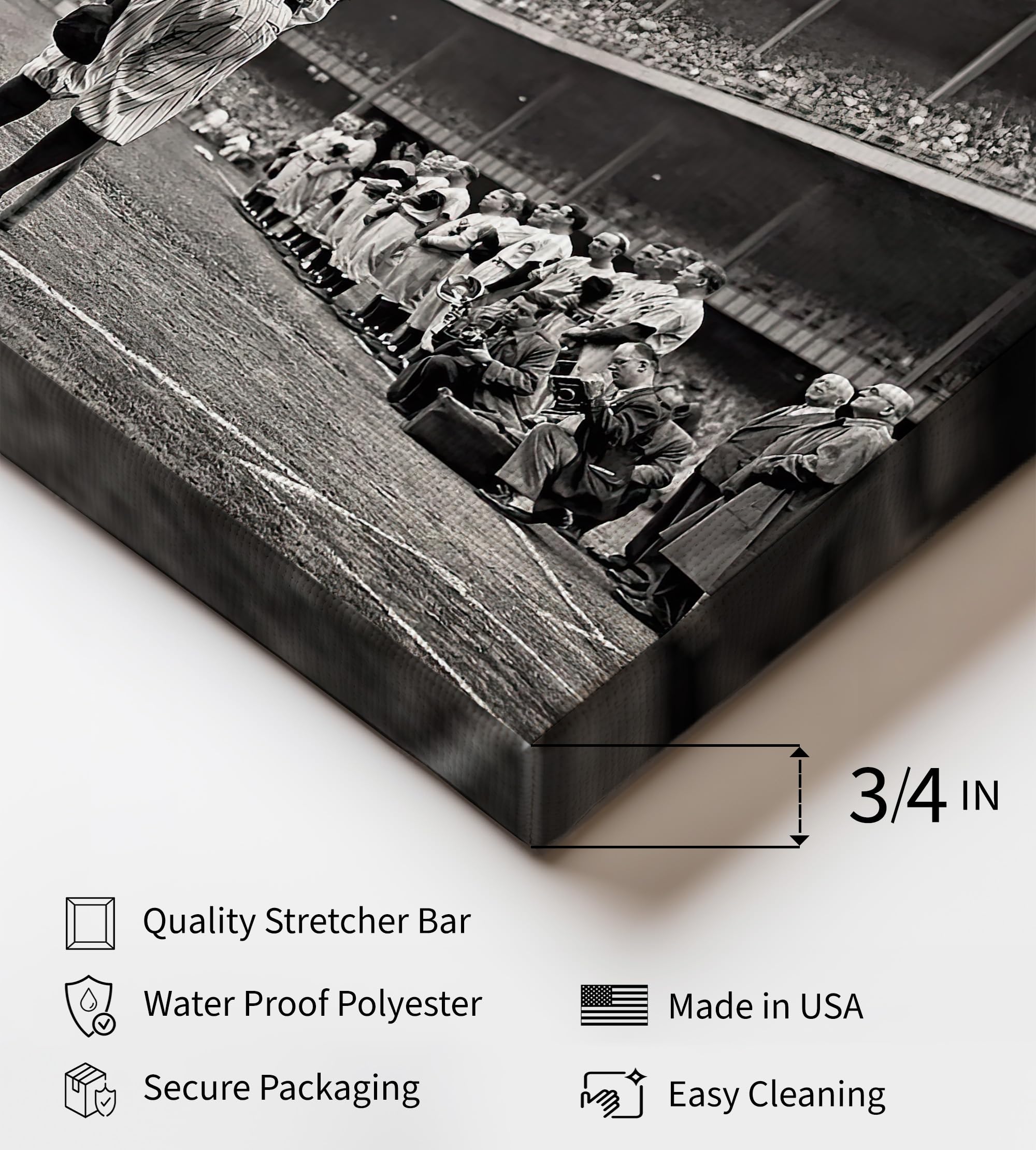 Monem Art The Babe Bows Out Canvas - Retro Babe Ruth Retires Print - Sports Art - Gift for Him, Men, Athlete - Baseball Art - Decor for Man Cave, Gym, Living Room - Available in 8x10" to 30x40" - Image 3