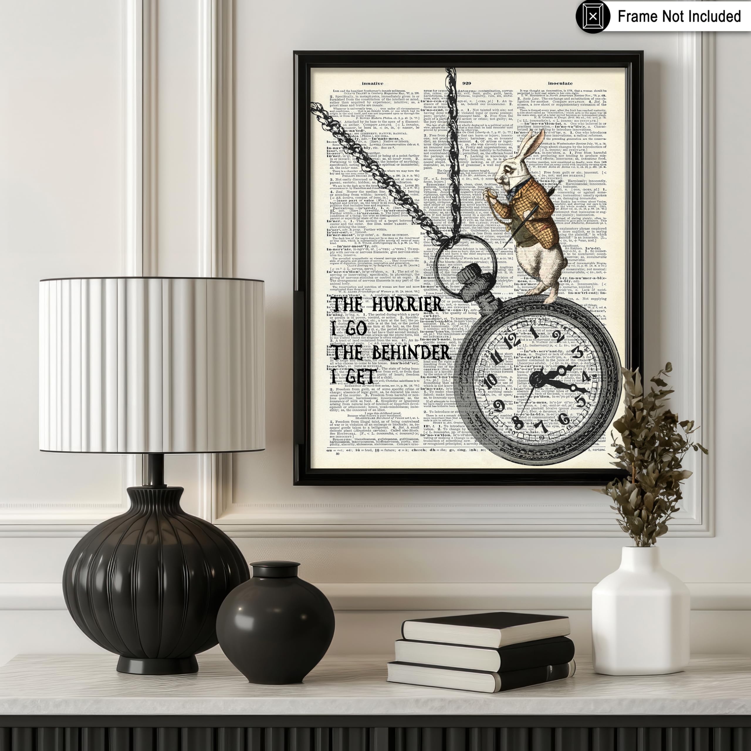 Monem Art The Hurrier I Go Print - Dictionary Poster - Alice Wonderland Art - Housewarming Gift for Boy, Girl - Funny Wall Decor for Bedroom, Nursery, Kid's Room - 8x10 UNFRAMED Wall Art - Image 3