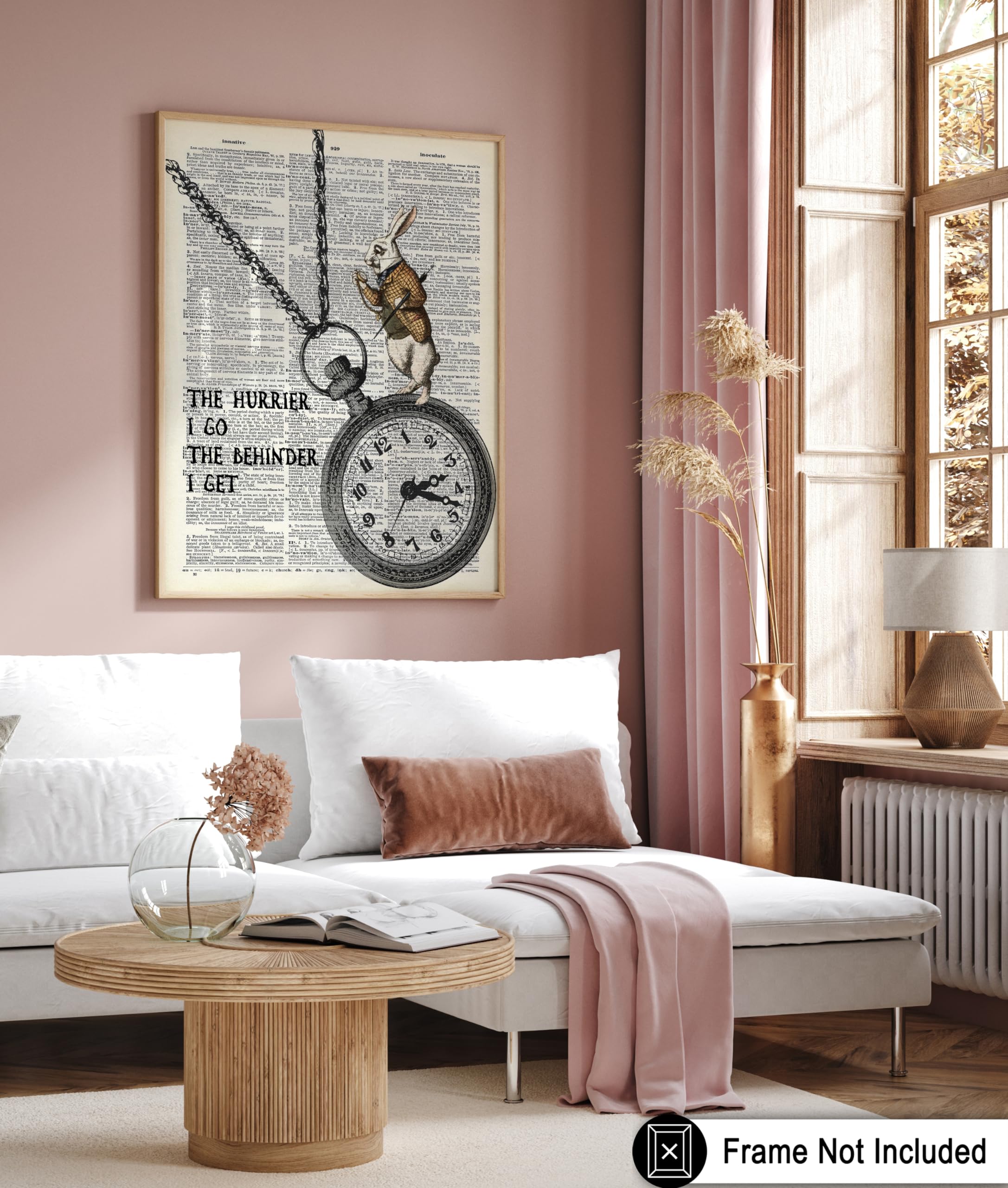 Monem Art The Hurrier I Go Print - Dictionary Poster - Alice Wonderland Art - Housewarming Gift for Boy, Girl - Funny Wall Decor for Bedroom, Nursery, Kid's Room - 8x10 UNFRAMED Wall Art - Image 6