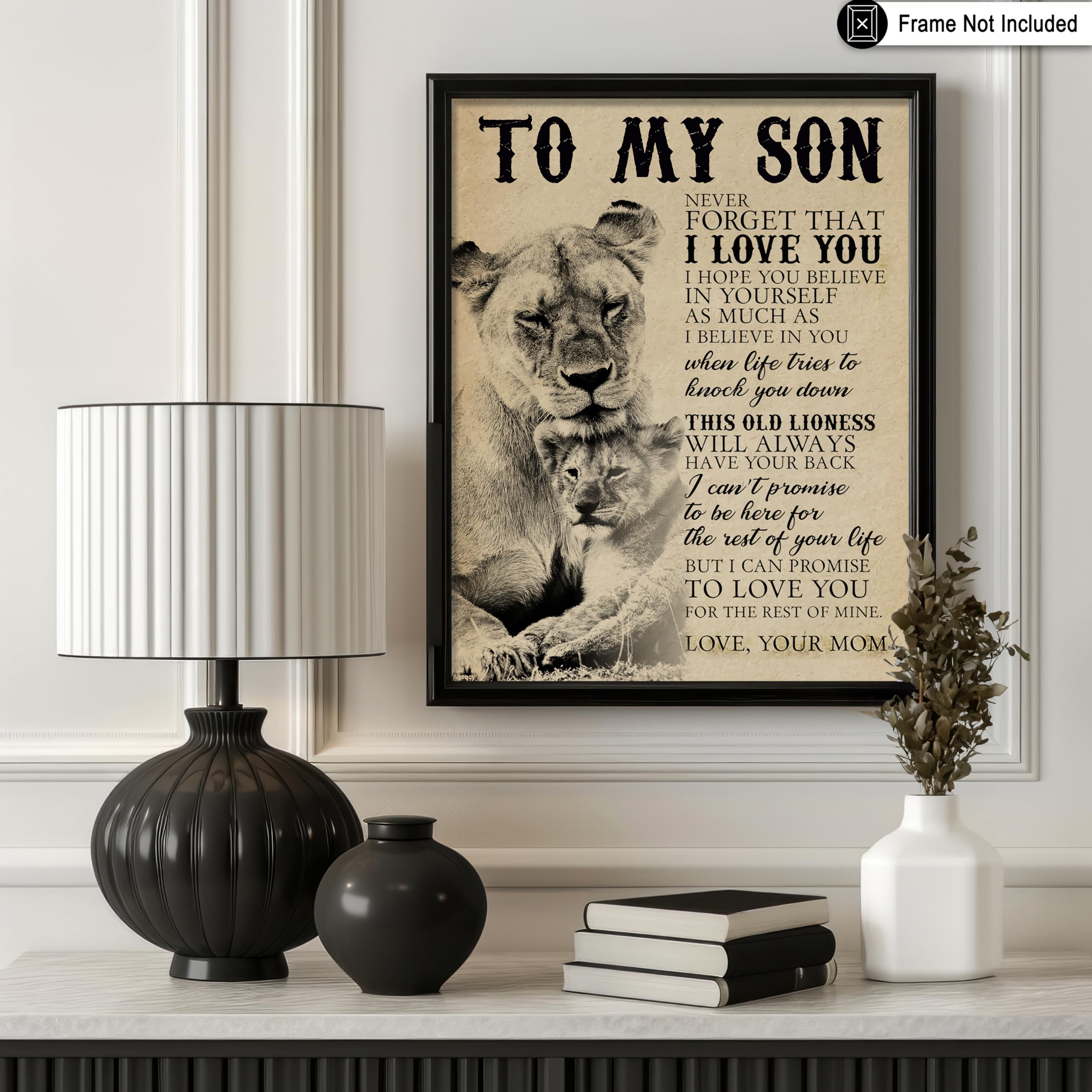 Monem Art To My Son Poster - Love Letter Print - Motivational Art - Mother's Day Art - Gift for Men & Women - Inspiring Wall Decor for Bedroom, Living Room, or Boys Room - 8x10 UNFRAMED Wall Art - Image 3