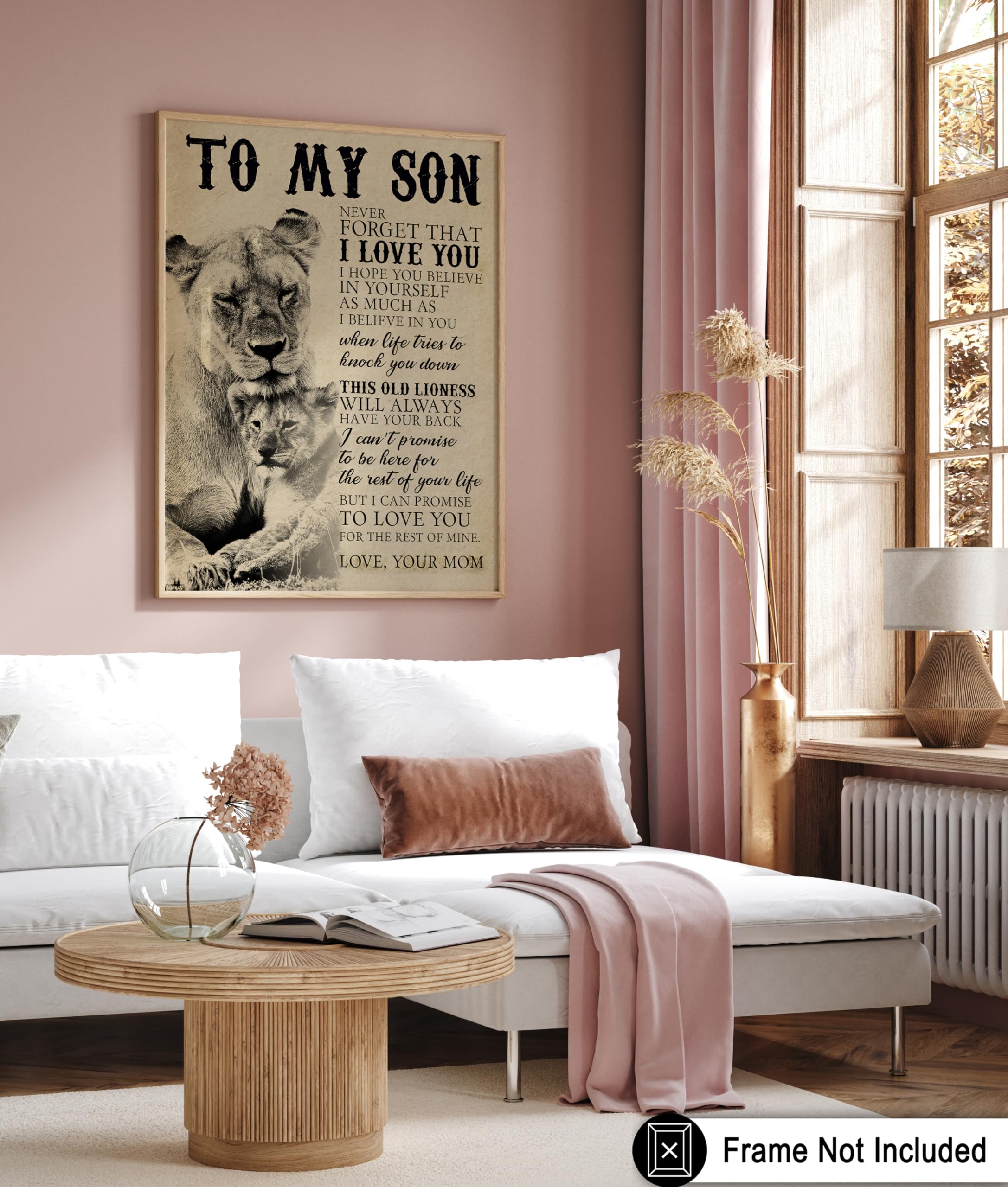 Monem Art To My Son Poster - Love Letter Print - Motivational Art - Mother's Day Art - Gift for Men & Women - Inspiring Wall Decor for Bedroom, Living Room, or Boys Room - 8x10 UNFRAMED Wall Art - Image 6