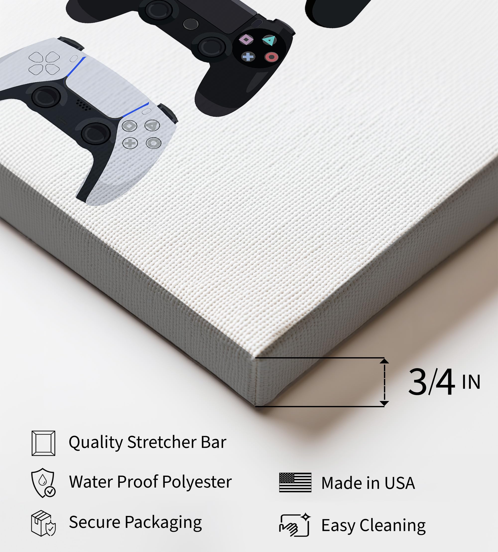 Monem Art Video Game Canvas - Controller Evolution Print - Geeky & Gamer Art - Minimal Gaming Consoles Wall Design - Great Game Room or Boy's Bedroom Wall Decor - Available in 8x10 to 30x40 - Image 3