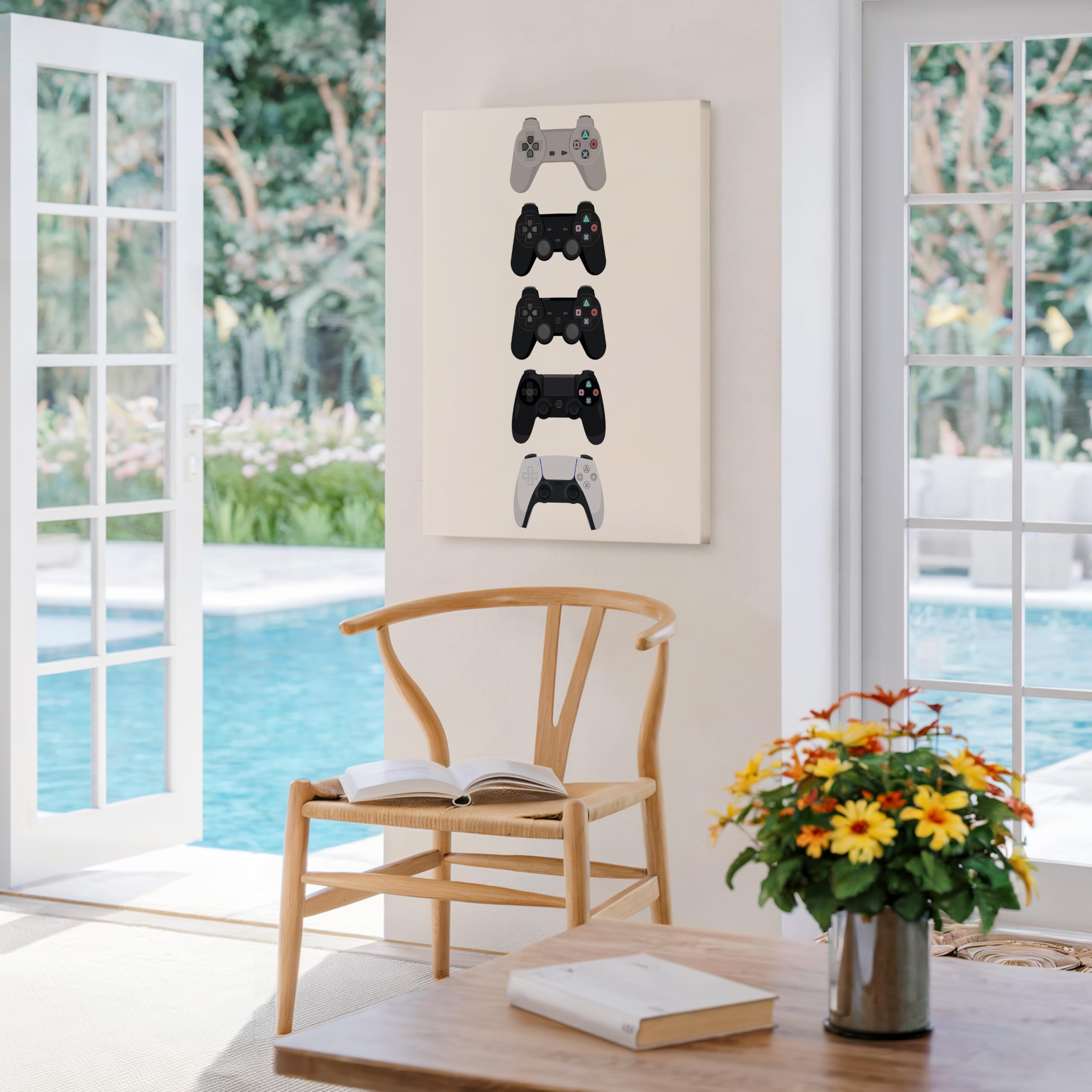 Monem Art Video Game Canvas - Controller Evolution Print - Geeky & Gamer Art - Minimal Gaming Consoles Wall Design - Great Game Room or Boy's Bedroom Wall Decor - Available in 8x10 to 30x40 - Image 5