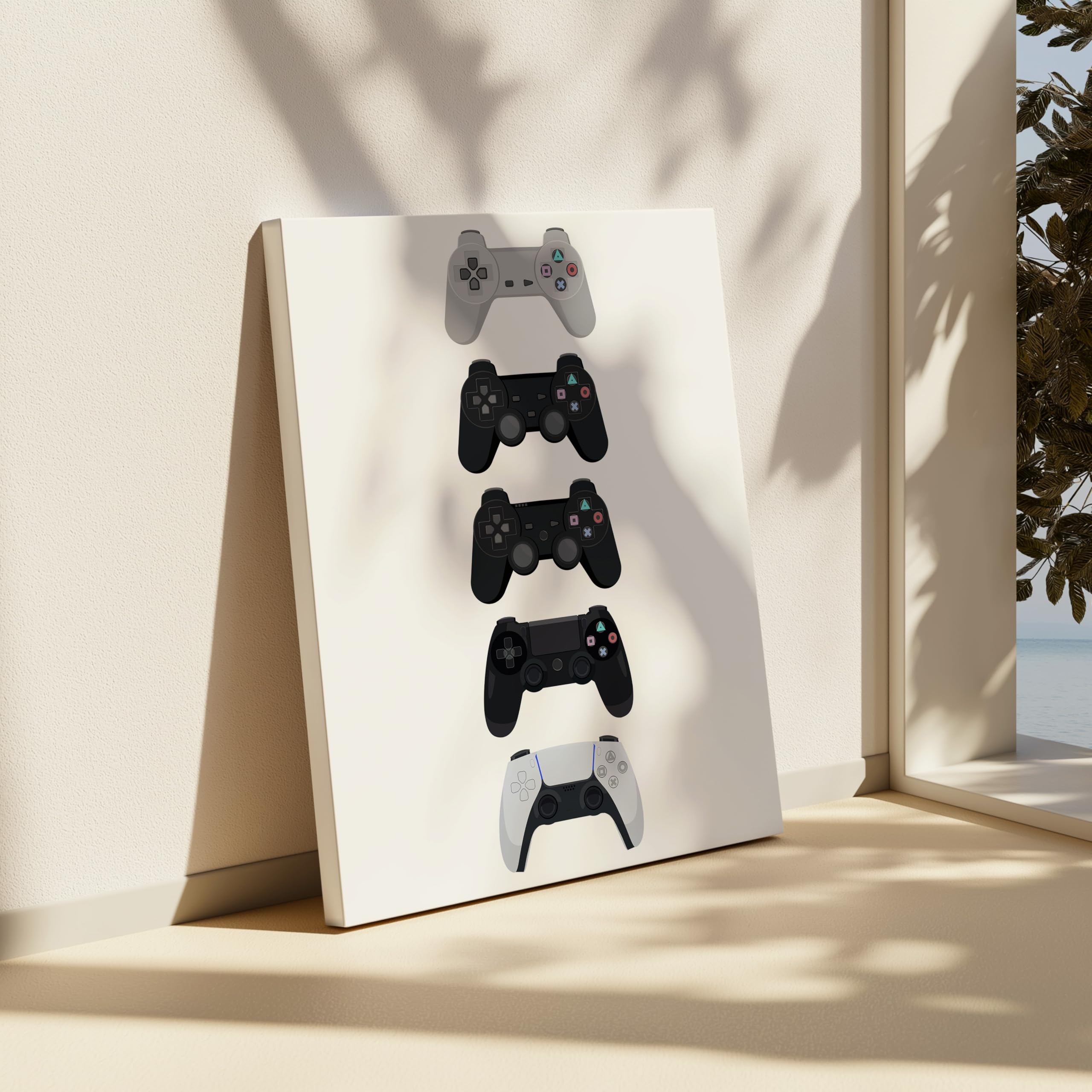 Monem Art Video Game Canvas - Controller Evolution Print - Geeky & Gamer Art - Minimal Gaming Consoles Wall Design - Great Game Room or Boy's Bedroom Wall Decor - Available in 8x10 to 30x40 - Image 6