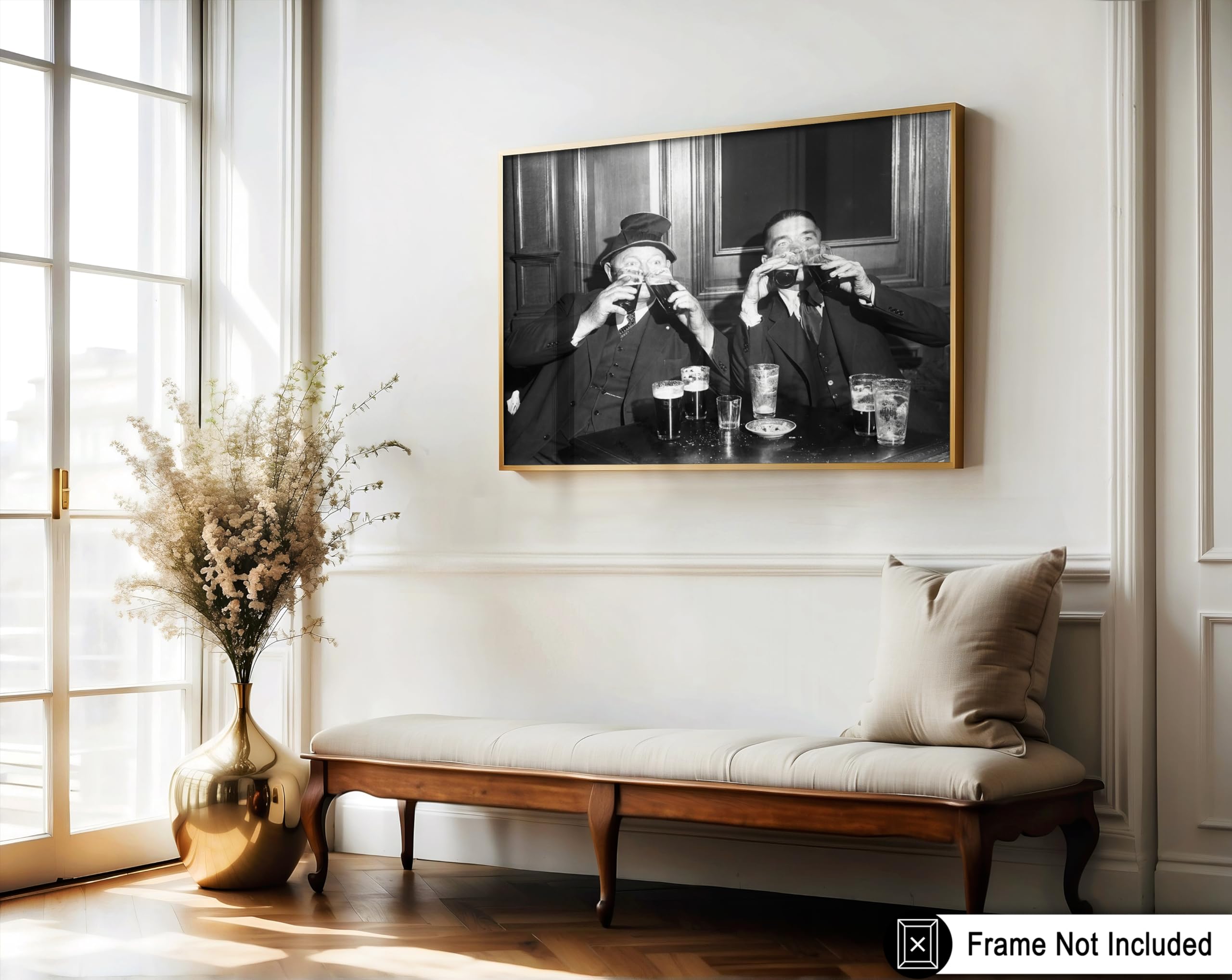 Monem Art Vintage Beer Poster - Retro Men Drinking Beer Print - Black & White Art - Funny Gift for Men, Bartender, Husband - Decor for Restaurant, Bar Man Cave, Kitchen - 8x10 UNFRAMED Wall Art - Image 3