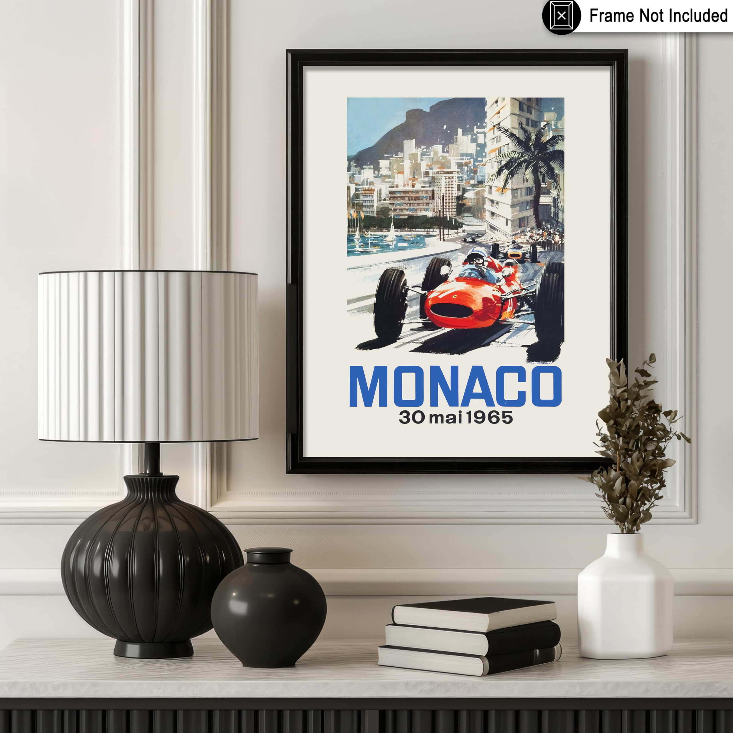 Monem Art Vintage Car Racing Poster - Retro 23rd Monaco Print - Race Car Art - Gift for Men, Women, Car Enthusiast - Decor for Bedroom, Ocean or Beach House - 8x10 UNFRAMED Wall Art - Image 3