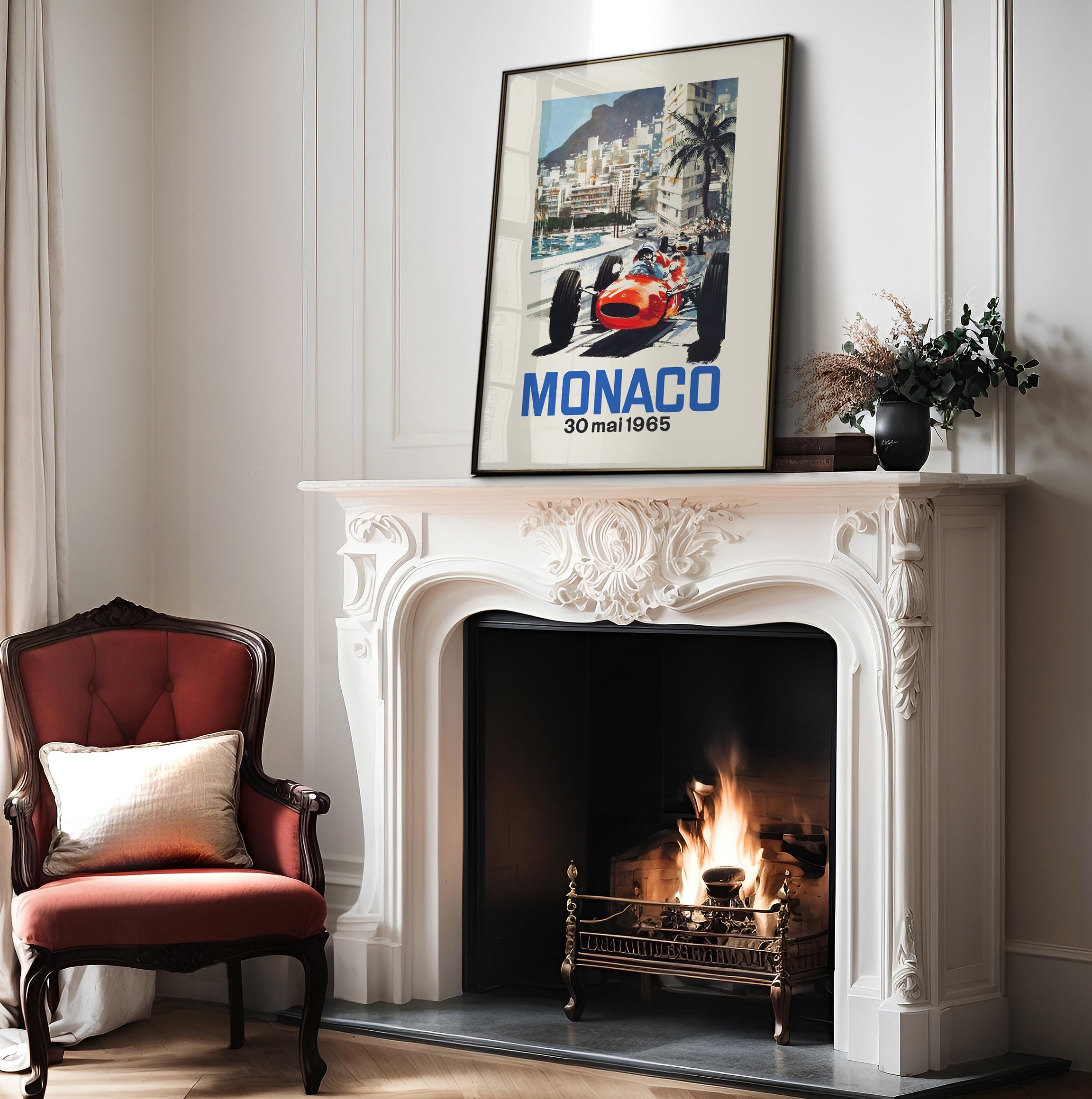 Monem Art Vintage Car Racing Poster - Retro 23rd Monaco Print - Race Car Art - Gift for Men, Women, Car Enthusiast - Decor for Bedroom, Ocean or Beach House - 8x10 UNFRAMED Wall Art - Image 4