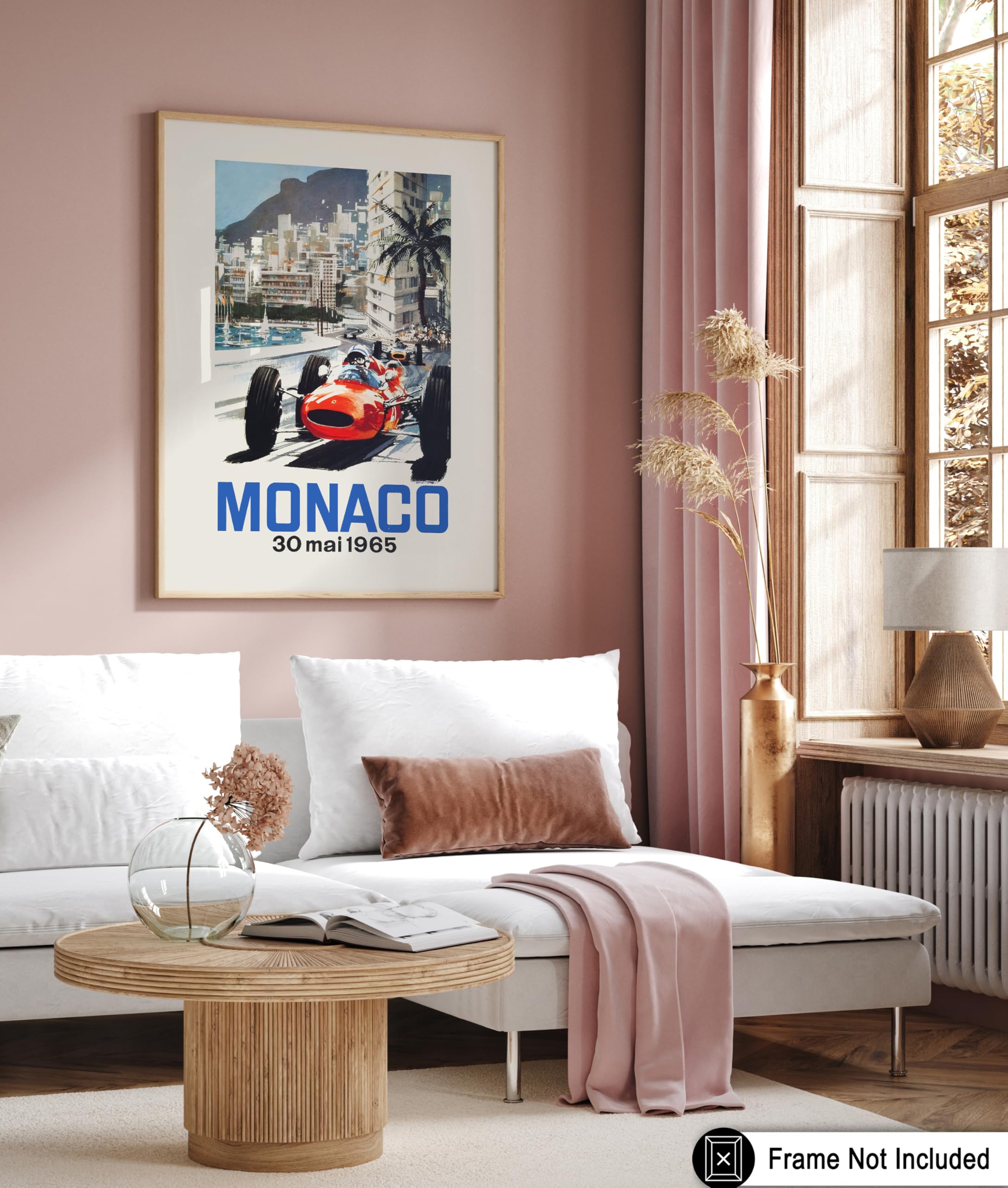 Monem Art Vintage Car Racing Poster - Retro 23rd Monaco Print - Race Car Art - Gift for Men, Women, Car Enthusiast - Decor for Bedroom, Ocean or Beach House - 8x10 UNFRAMED Wall Art - Image 6