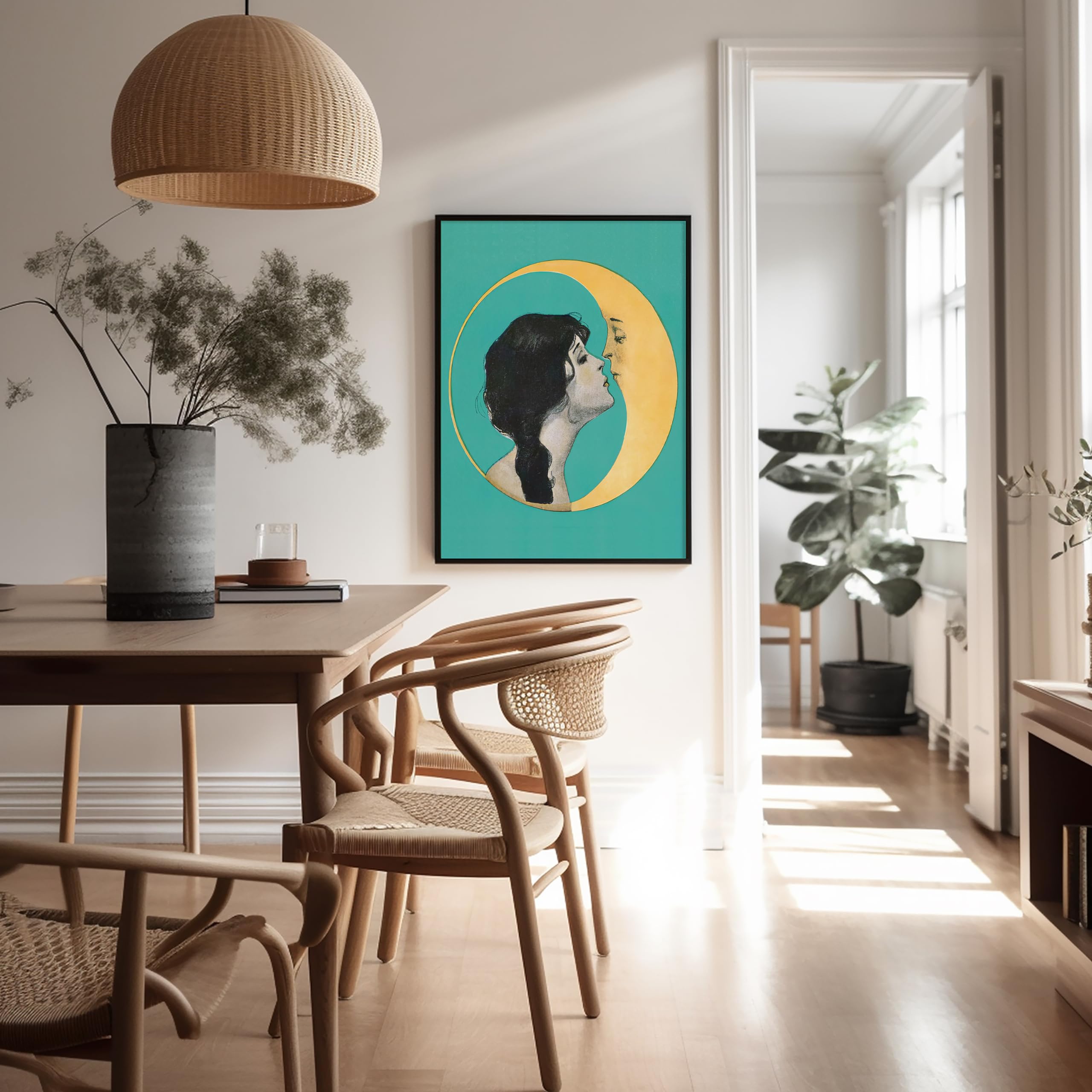 Monem Art Vintage Dear Old Dixie Moon Poster - Woman Kissing Moon Print - Crescent Moon Art - Celestial Art - Gift for Him & Her - Lunar Decor for Bedroom or Living Room - 8x10 UNFRAMED Wall Art - Image 5