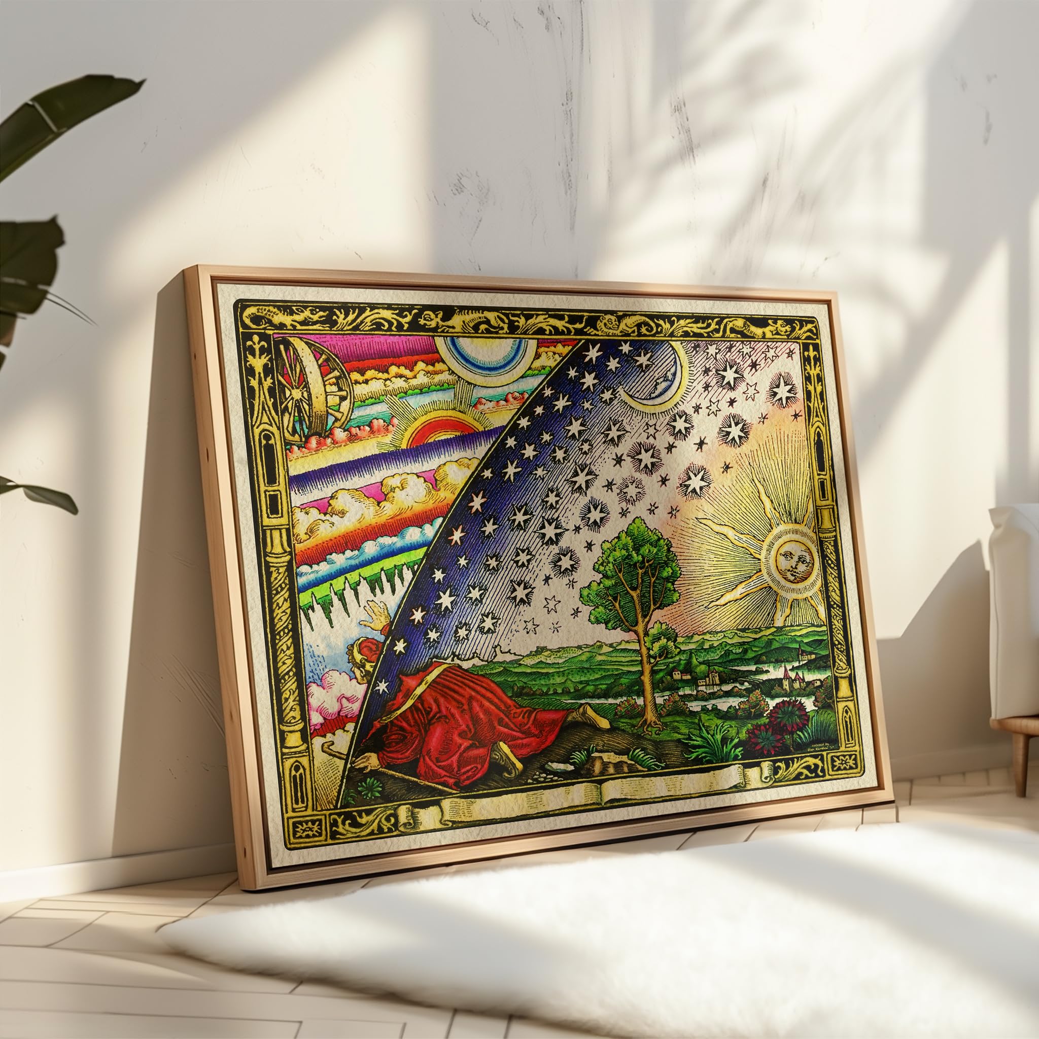 Monem Art Vintage Flat Earth Map Print - Retro Flammarion Engraving Poster - Astronomy Art - Gift for Men & Women - Gothic Decor for Living Room or Bedroom - 8x10 UNFRAMED Wall Art - Image 4