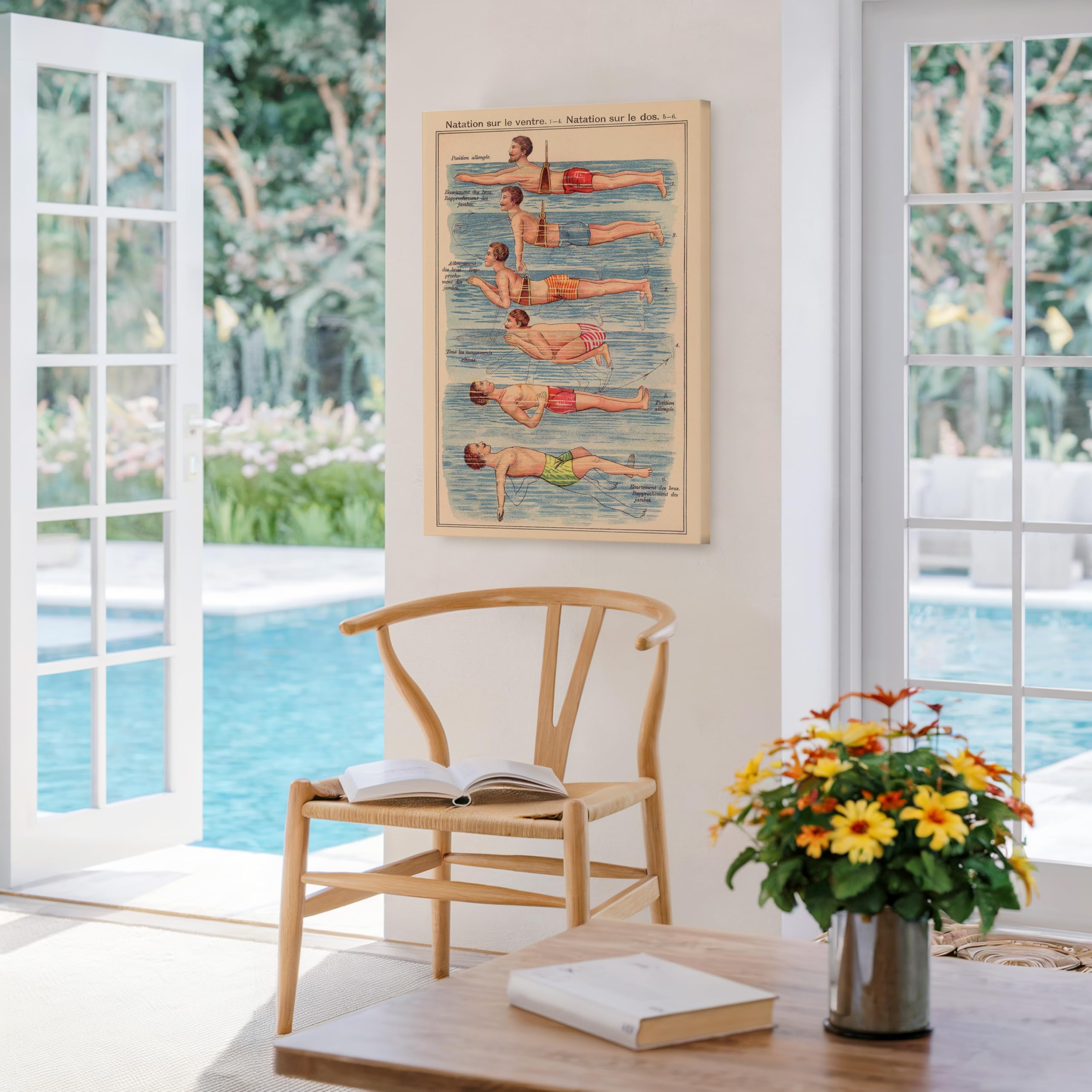 Monem Art Vintage Swimmer Canvas - Retro Swimming Styles Print - Sports Art - Gift for Him, Her, Diver, Swimmer - Chic Wall Decor for Clubhouse, Pool Hall, Bathroom - Available in 8x10 to 30x40 - Image 5