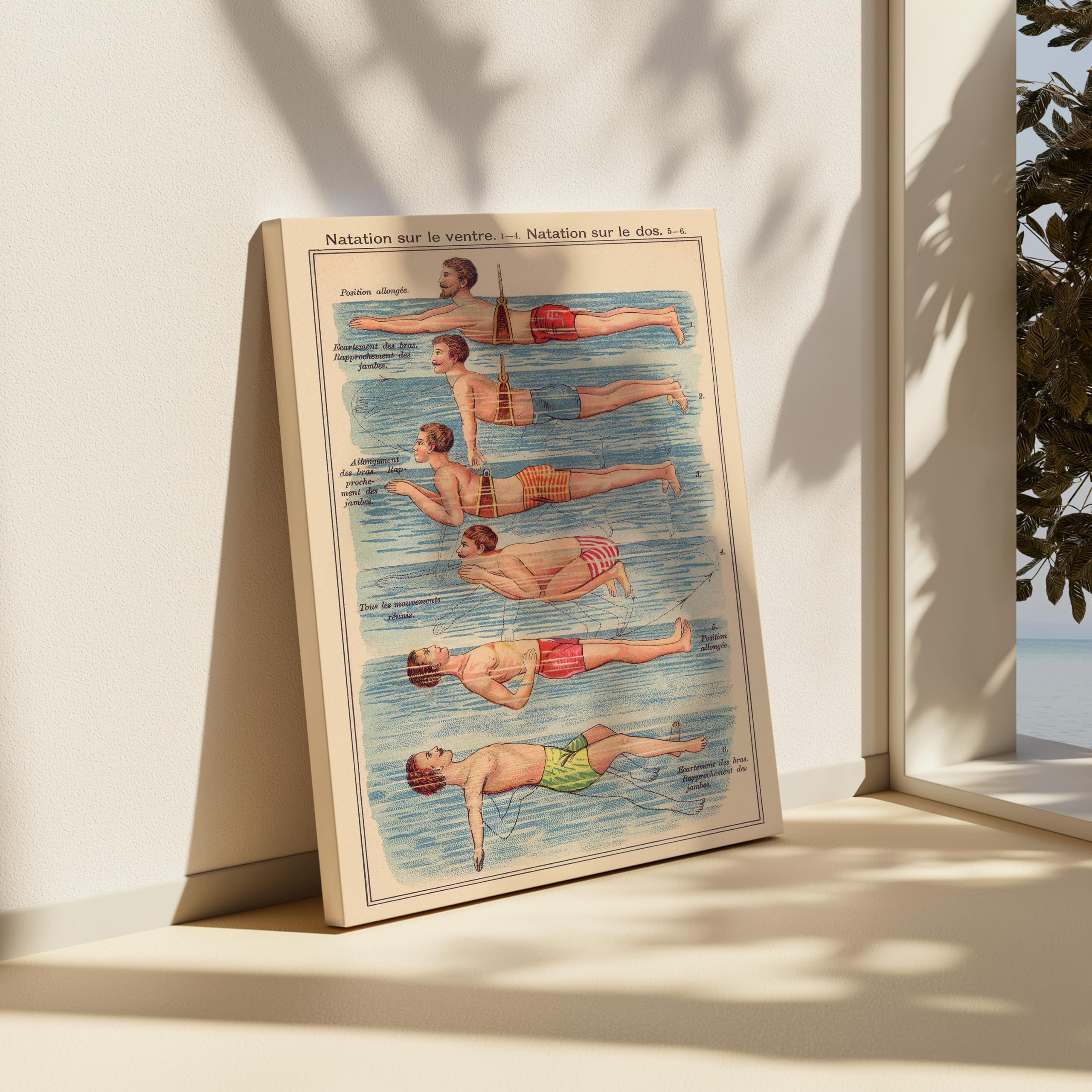 Monem Art Vintage Swimmer Canvas - Retro Swimming Styles Print - Sports Art - Gift for Him, Her, Diver, Swimmer - Chic Wall Decor for Clubhouse, Pool Hall, Bathroom - Available in 8x10 to 30x40 - Image 6