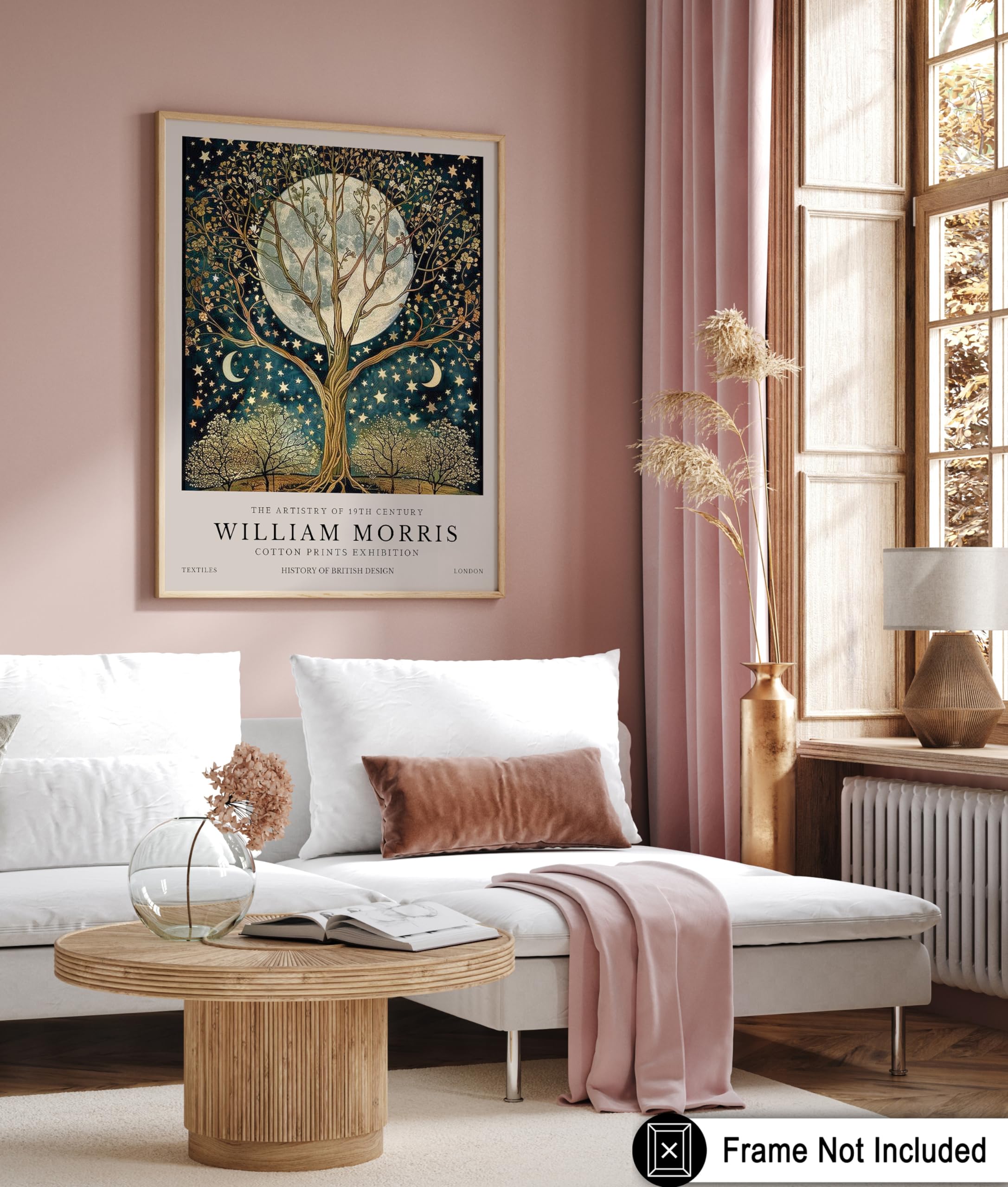 Monem Art William Morris Poster - Tree of Life Print - Moon Art - Stars & Flower Design - Exhibition & Textile Print - Floral Style - Great Bedroom Decor - 8x10 UNFRAMED Wall Art - Image 6