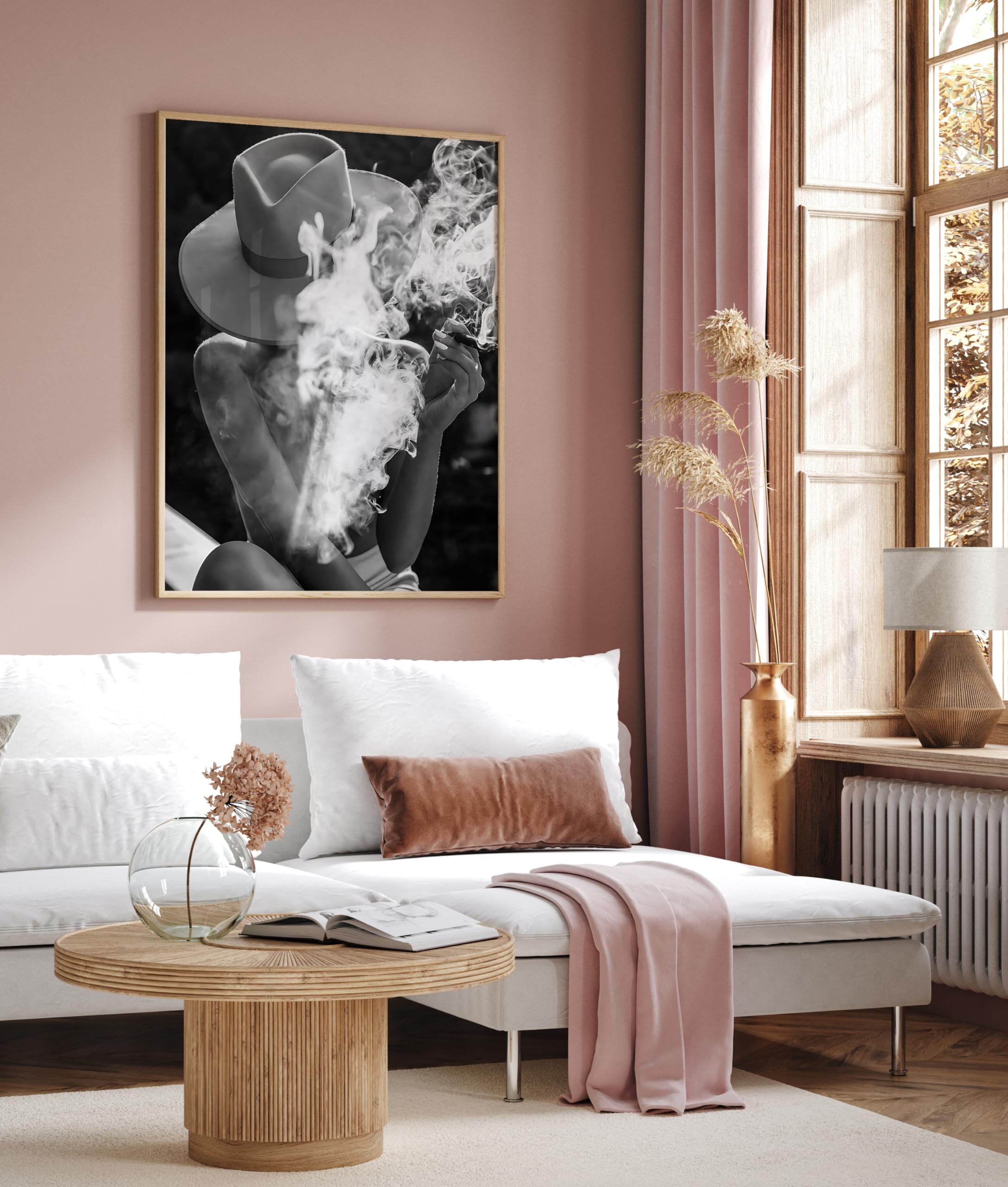 Monem Art Woman in Hat - Smoking Cigarette Print - Cigar Art - Bar Cart - Black and White Photography - Girly Bedroom or Living Room Wall Decor - 8x10 UNFRAMED - Image 6