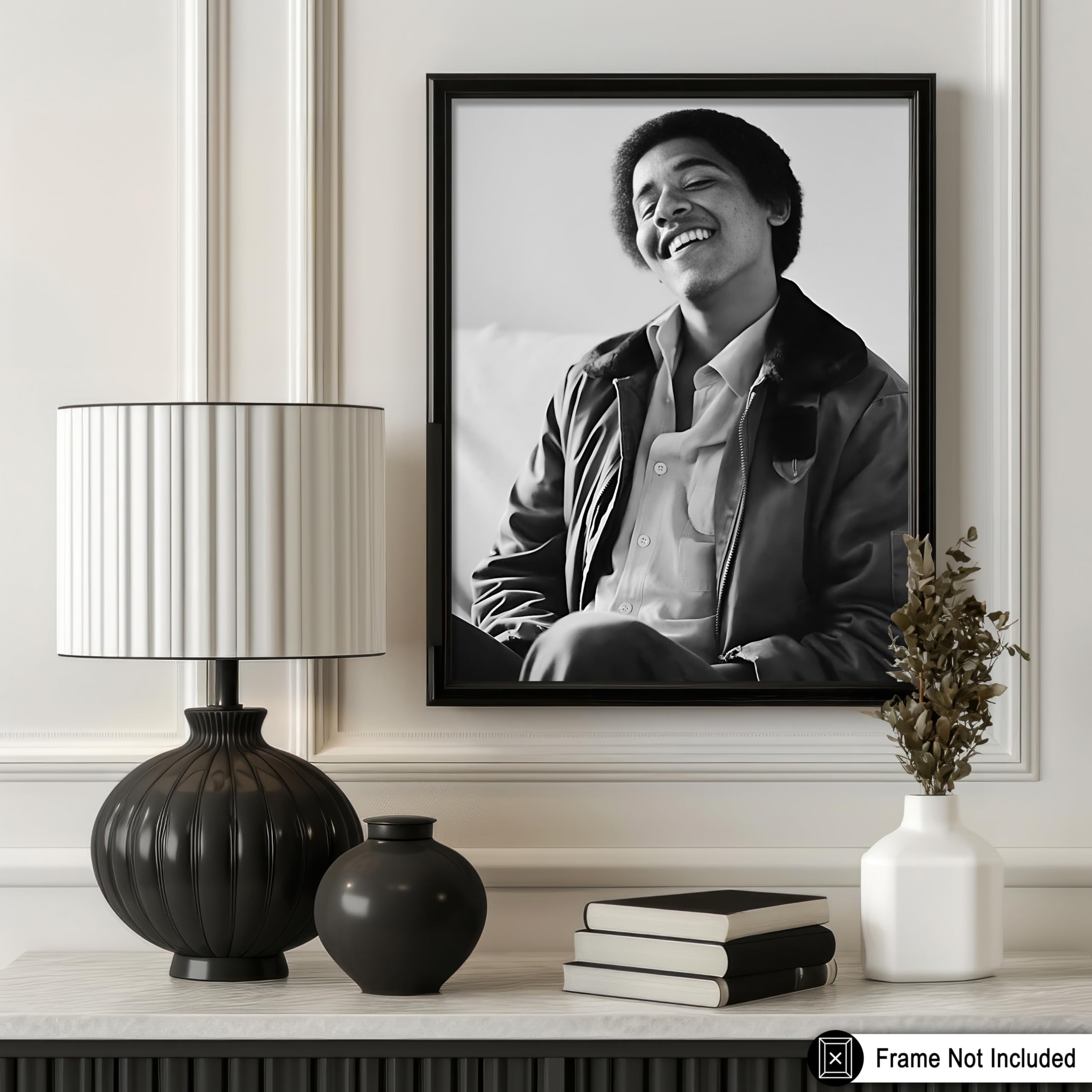 Monem Art Young President Poster - President Obama Print - Portrait Design - Patriotic Art - Black and White Photography - Great Living Room or Office Decor - 8x10 UNFRAMED - Image 3