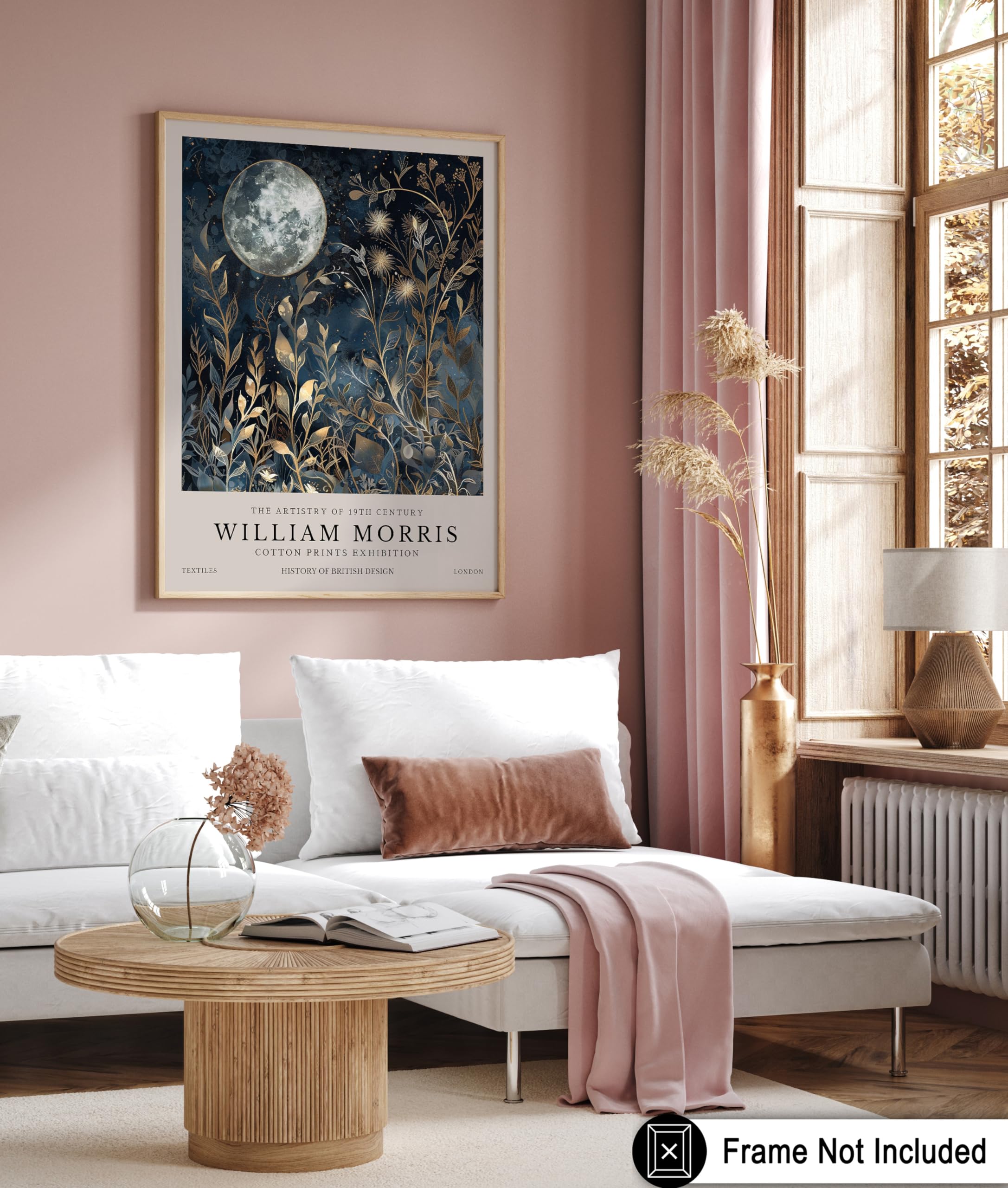 William Morris Poster - Night Sky Print - Moon Art - Flower Art - Botanical Design - Animal Illustration - Exhibition Display - Floral Print - Aesthetic Office or Bedroom Decor - 8x10 UNFRAMED Wall Art - Image 6